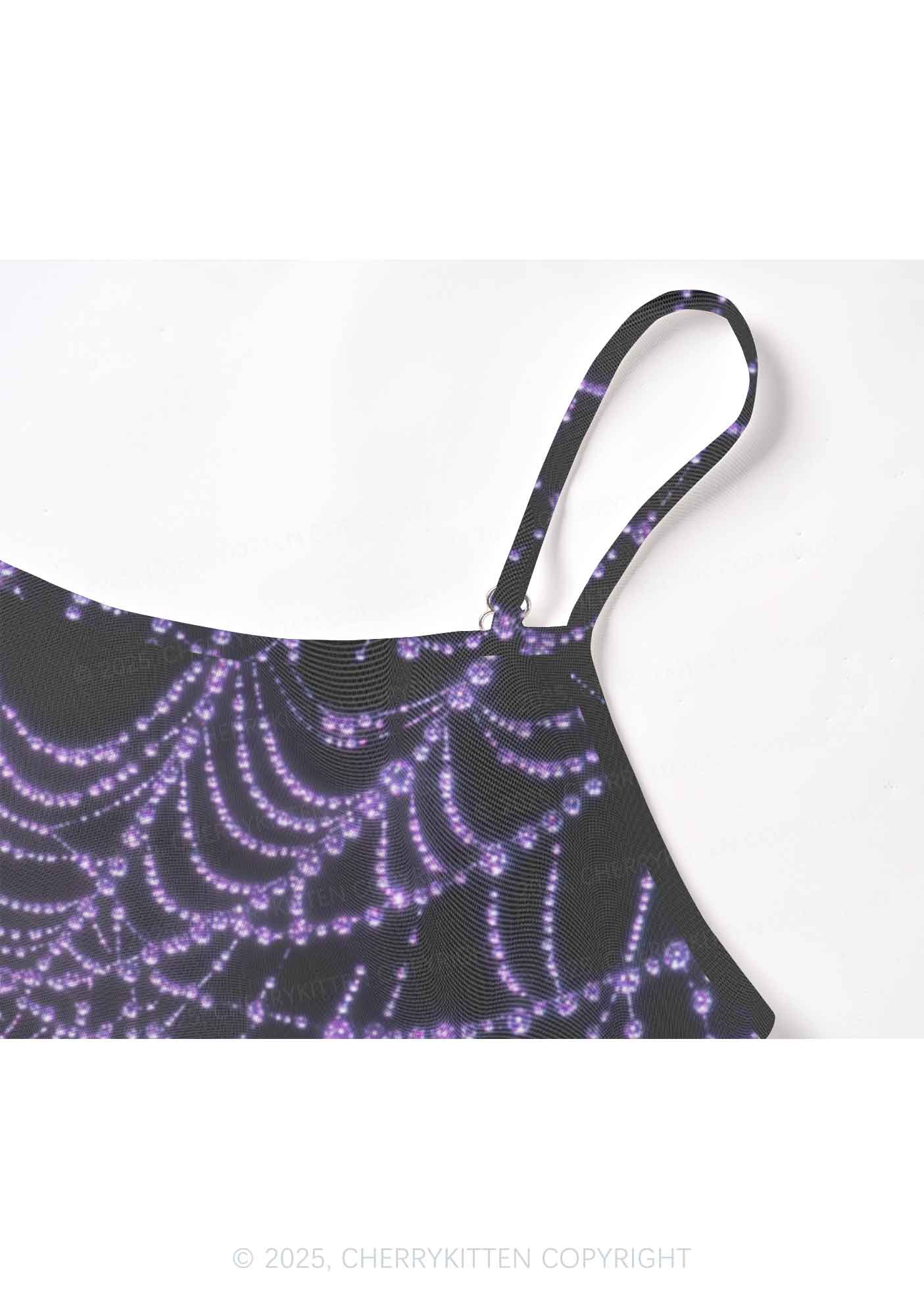 Glistening Spiderweb Y2K Mesh Cami Tank Cherrykitten