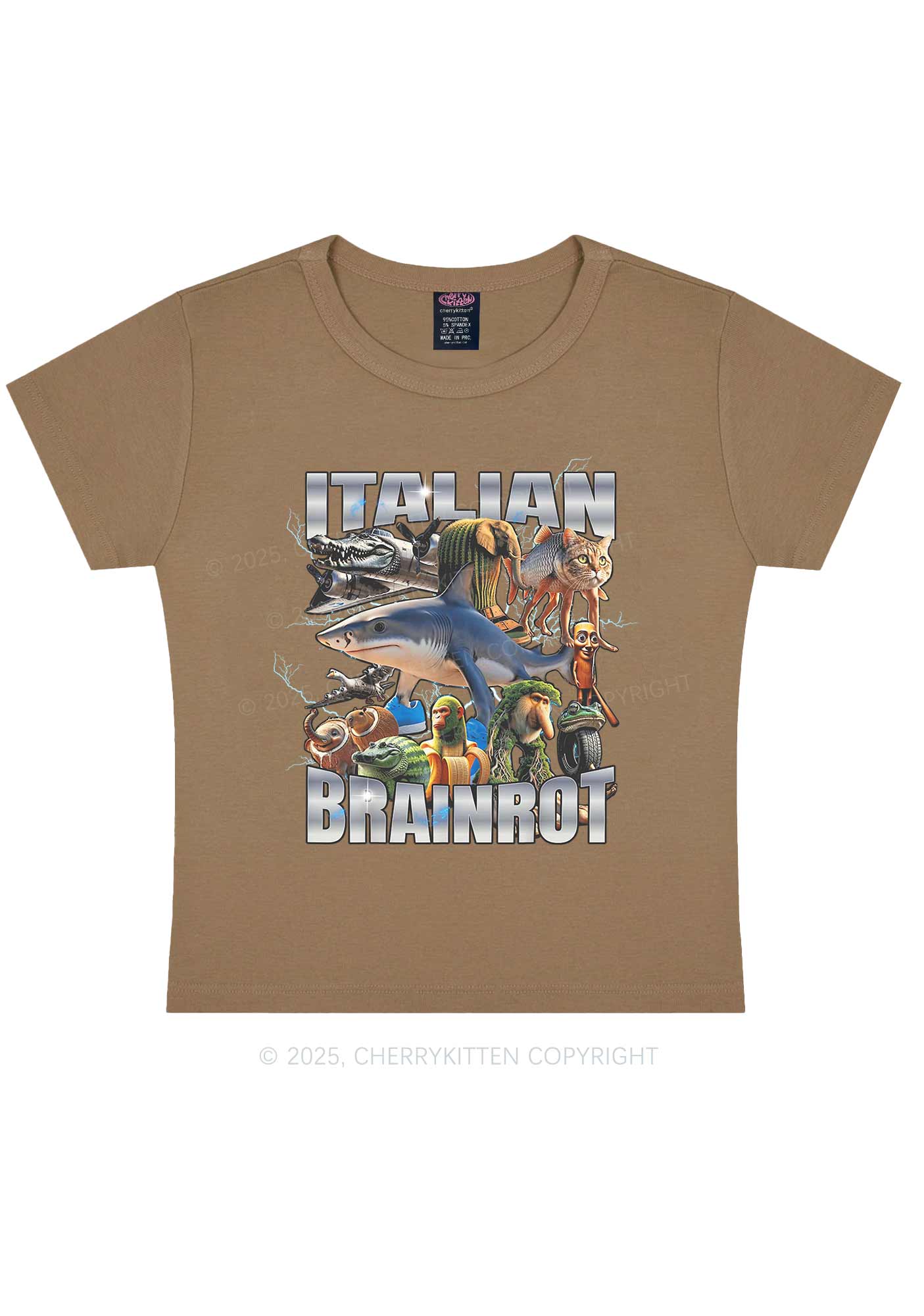 Italian Brainrot Collection Y2K Baby Tee Cherrykitten