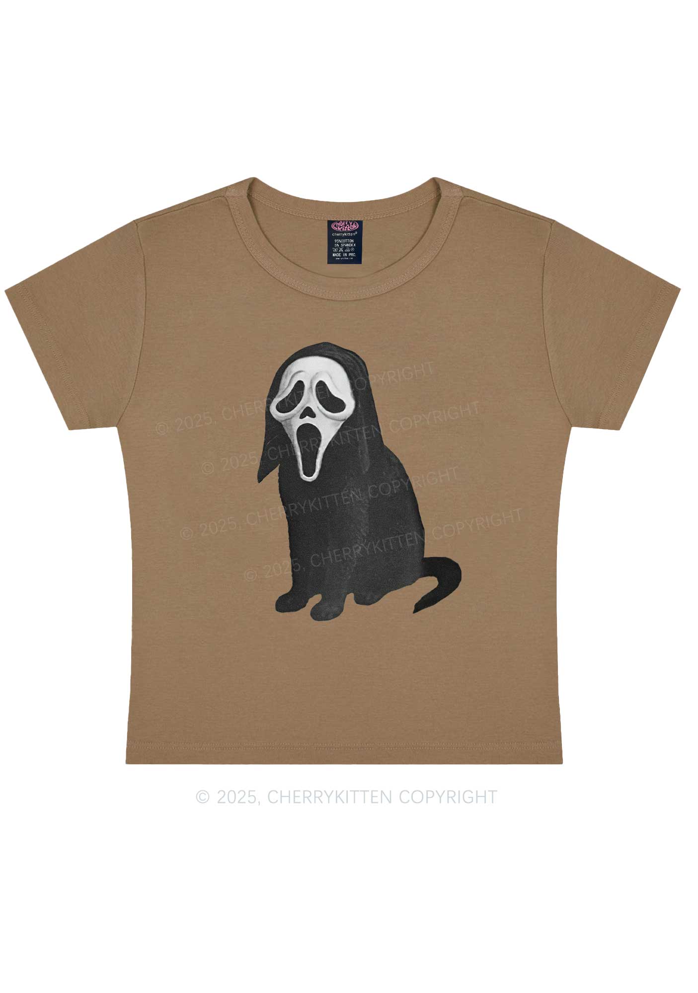 Halloween Ghostcat Y2K Baby Tee Cherrykitten