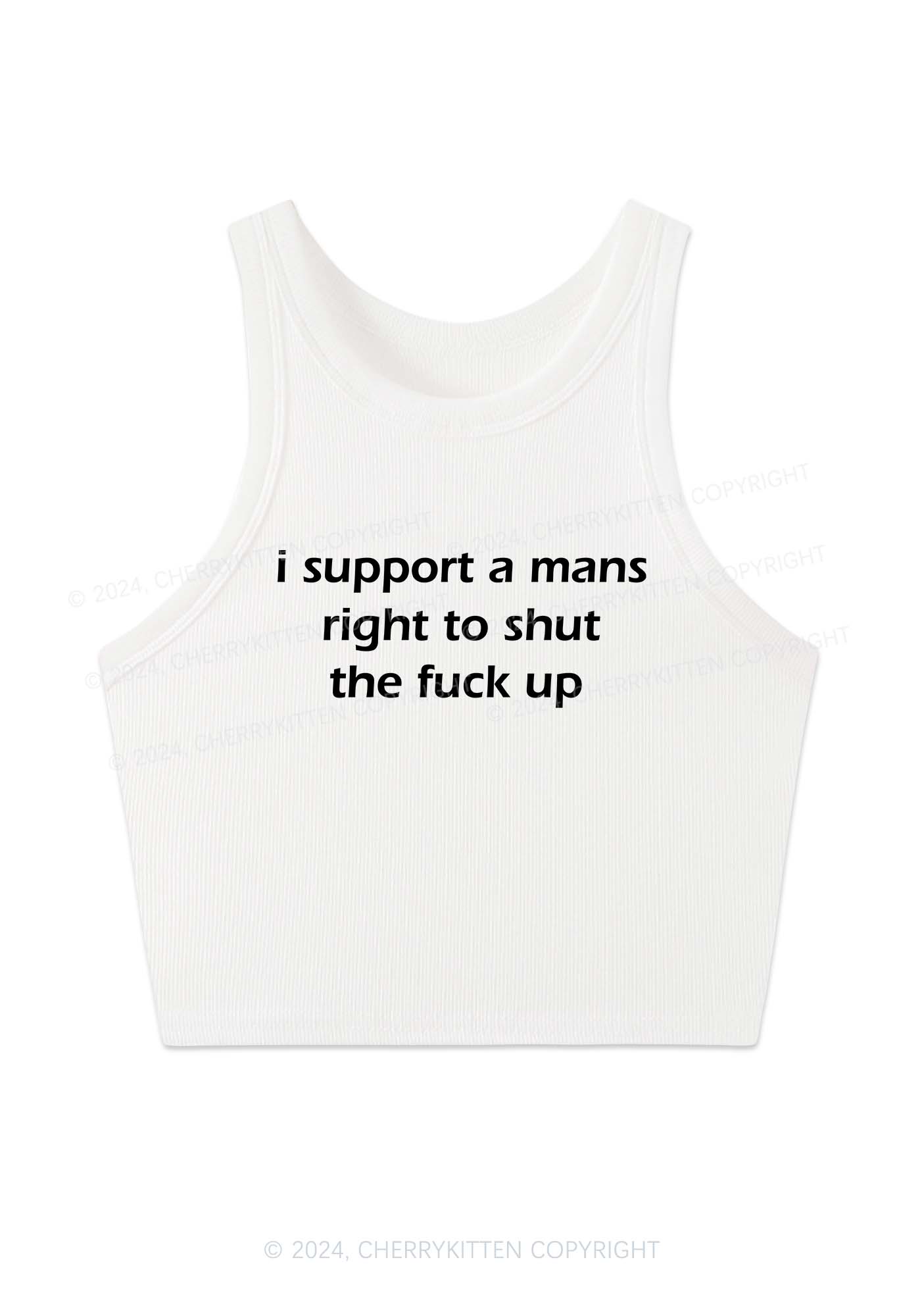 I Support A Mans Right Y2K Crop Tank Top Cherrykitten