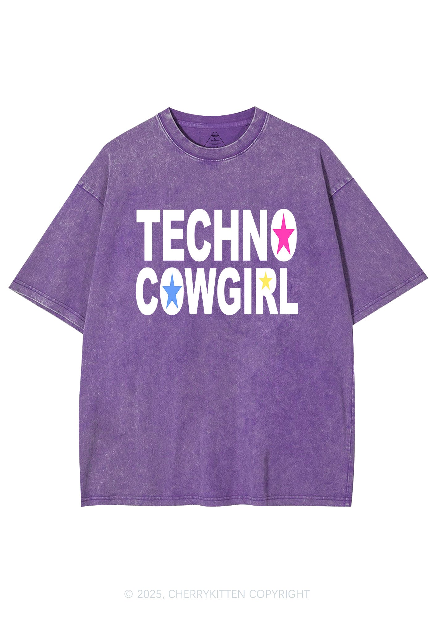 Techno Cowgirl Y2K Shirts Washed Tee Cherrykitten
