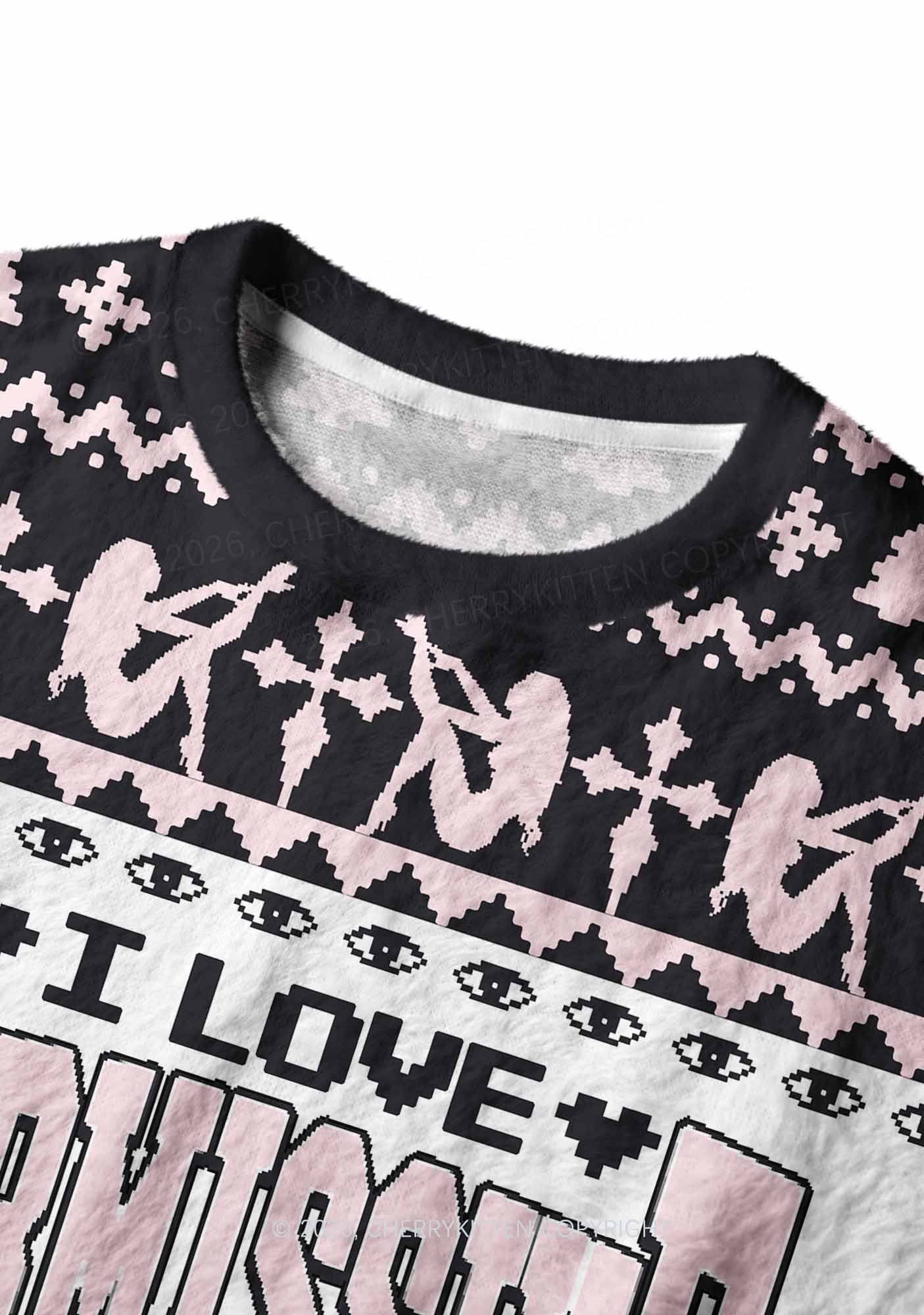 I Love S Boys Y2K Christmas Knit Sweatshirt Cherrykitten