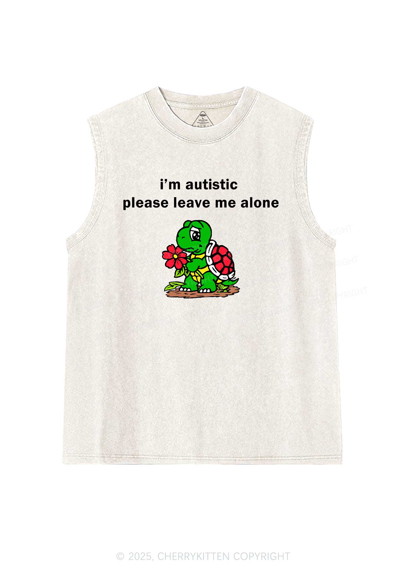 Im Autistic Leave Me Alone Y2K Washed Muscle Tank Cherrykitten