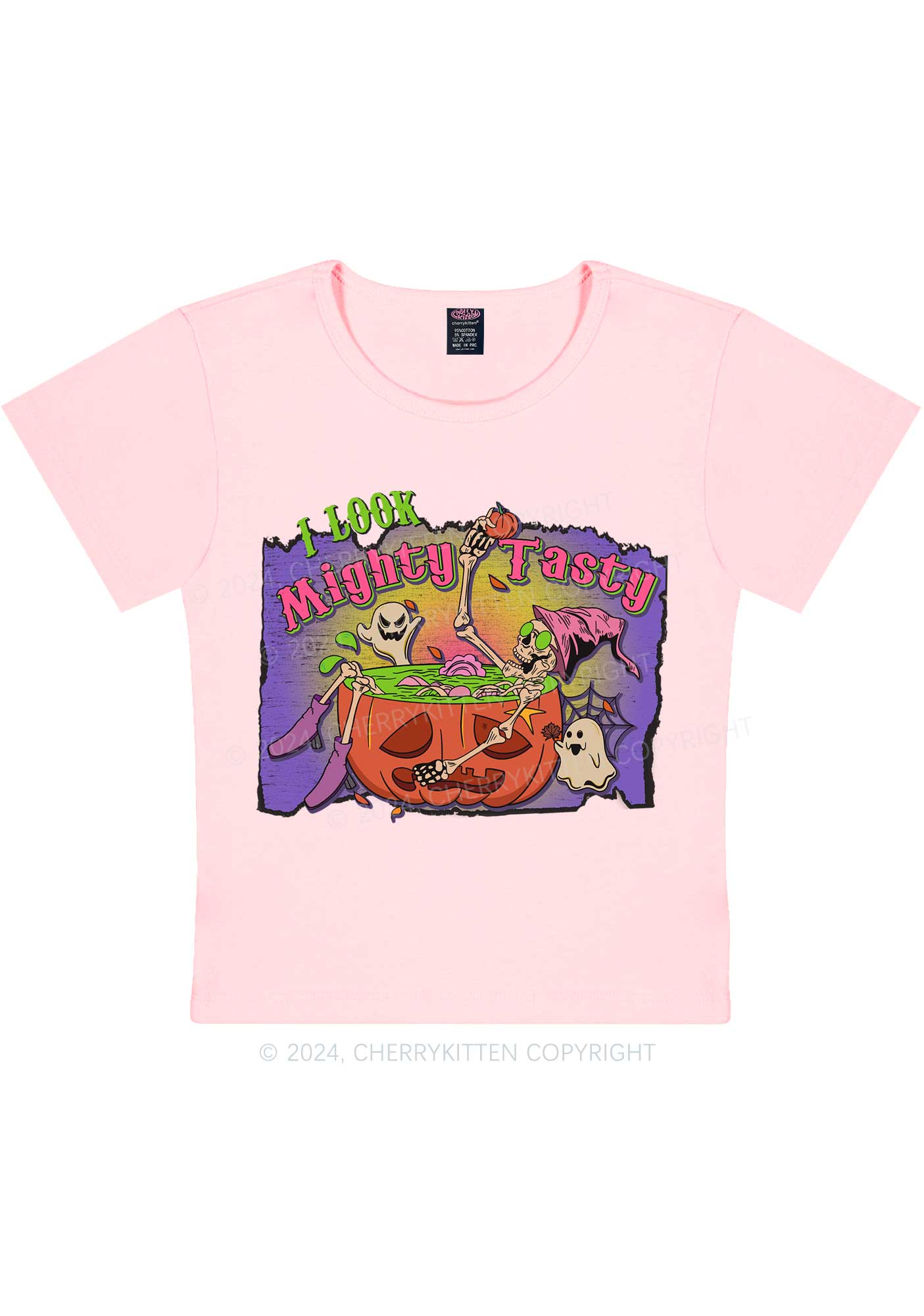Mighty Tasty Halloween Y2K Baby Tee Cherrykitten