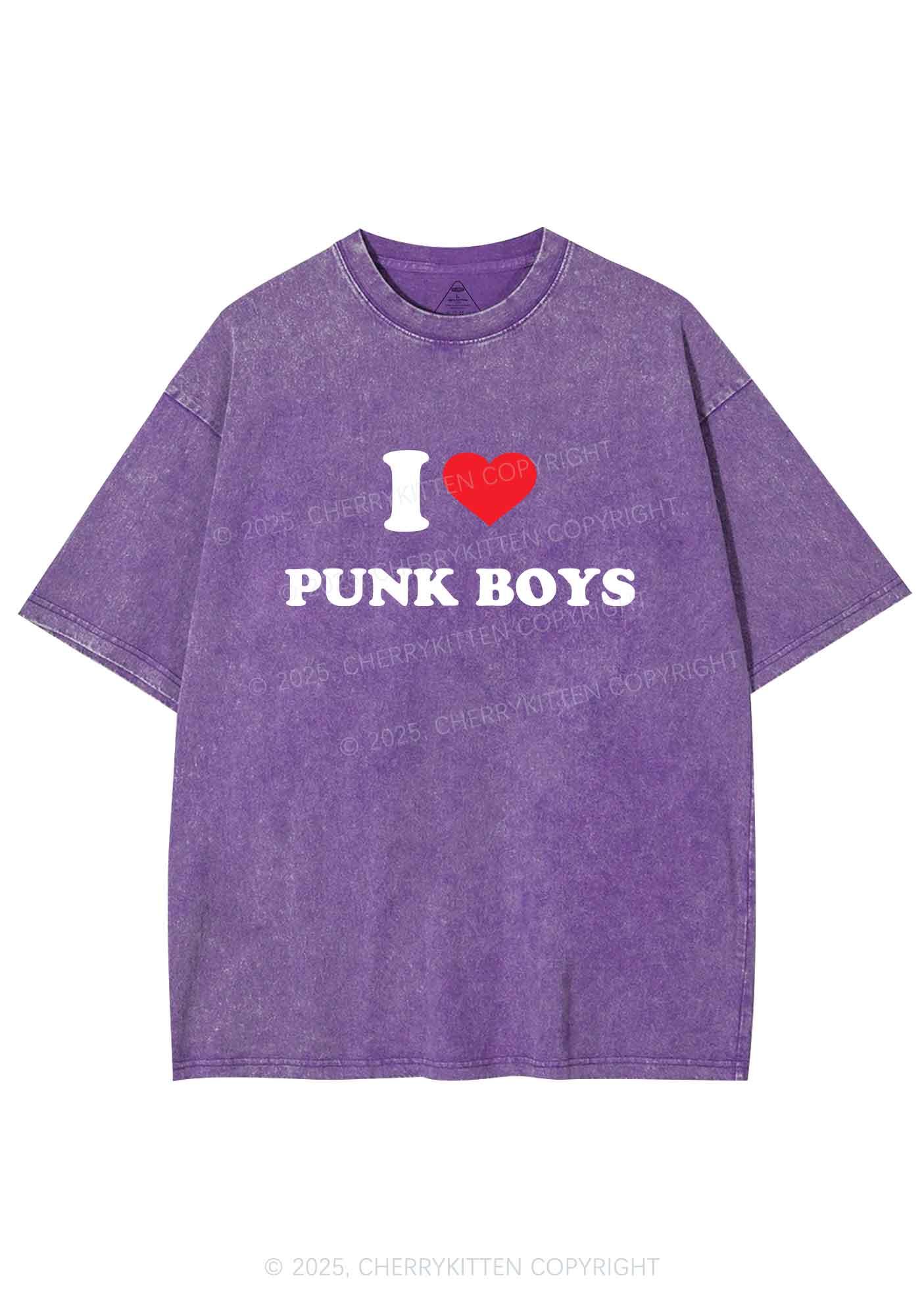 I Love Punk Boys Y2K Shirts Washed Tee Cherrykitten