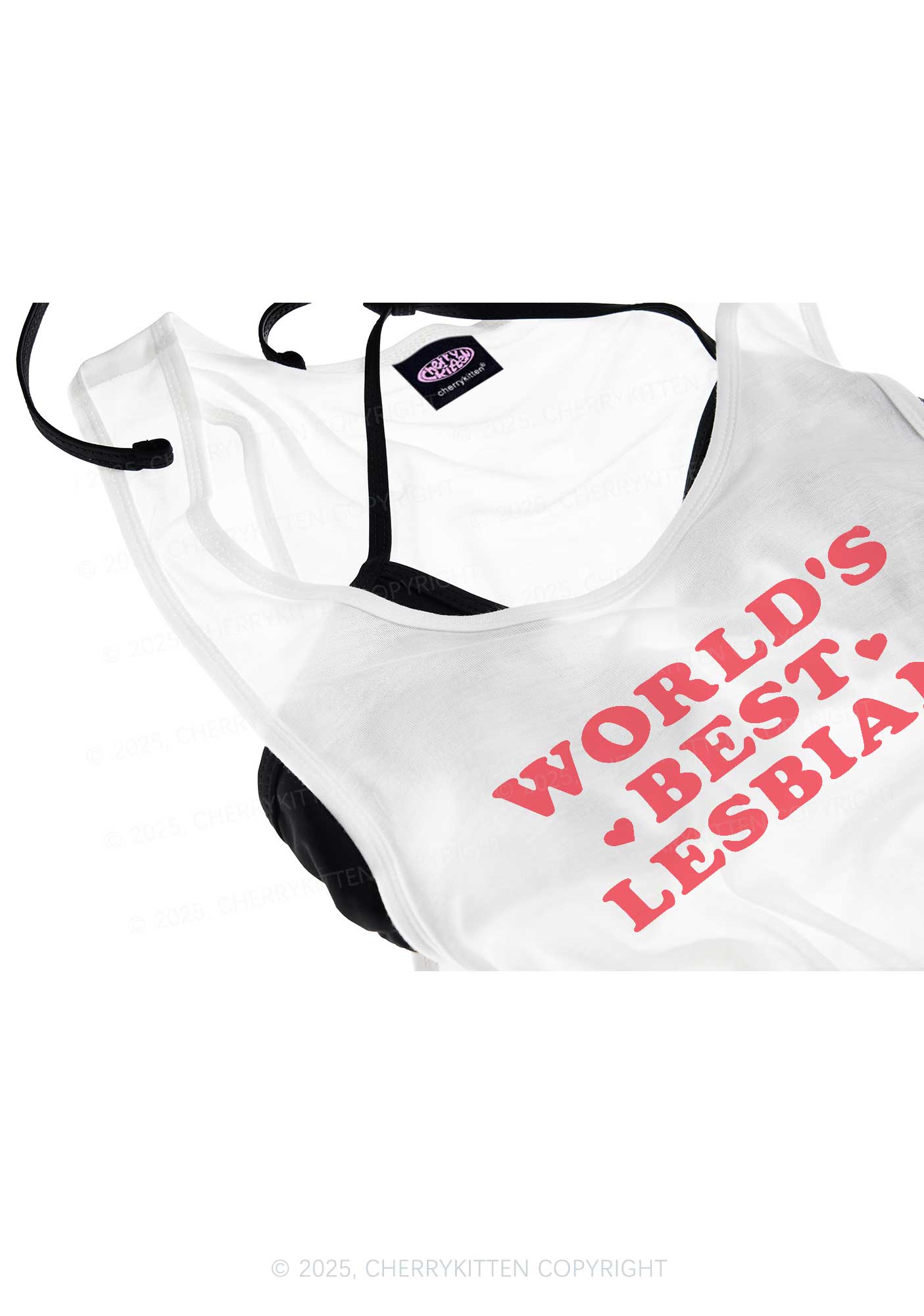 Worlds Best Lesbian Pride Y2K Sheer Boyfriend Tank Cherrykitten