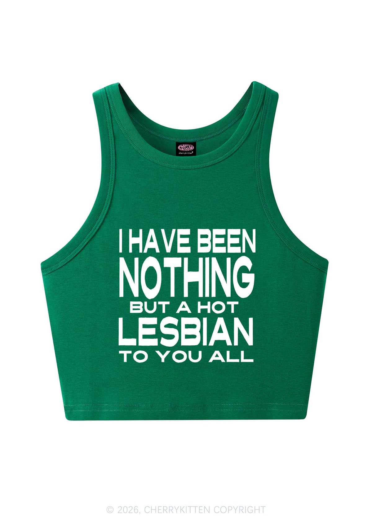 I Have Been A Hot Lesbian Pride Y2K Crop Tank Top Cherrykitten