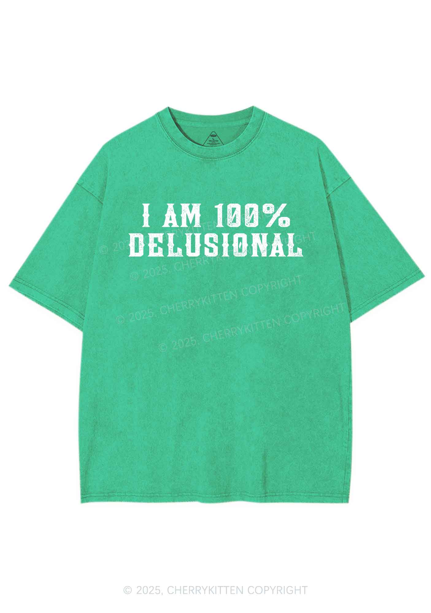 I Am Delusional Y2K Washed Tee Cherrykitten