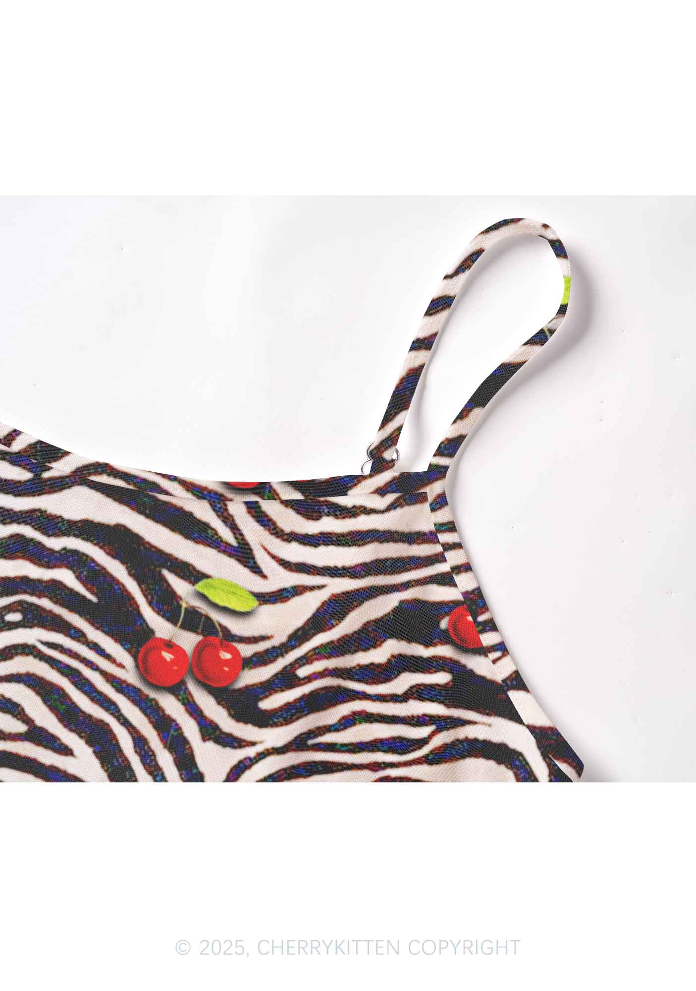 Zebra Cherry Y2K Mesh Cami Tank Cherrykitten