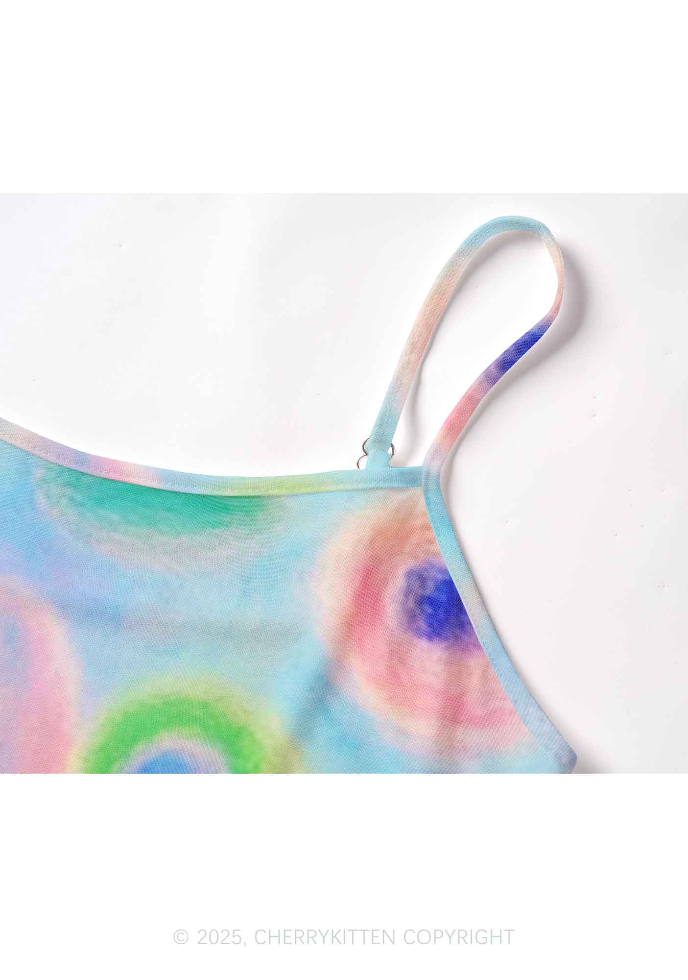 Flower Art Y2K Mesh Cami Tank Cherrykitten