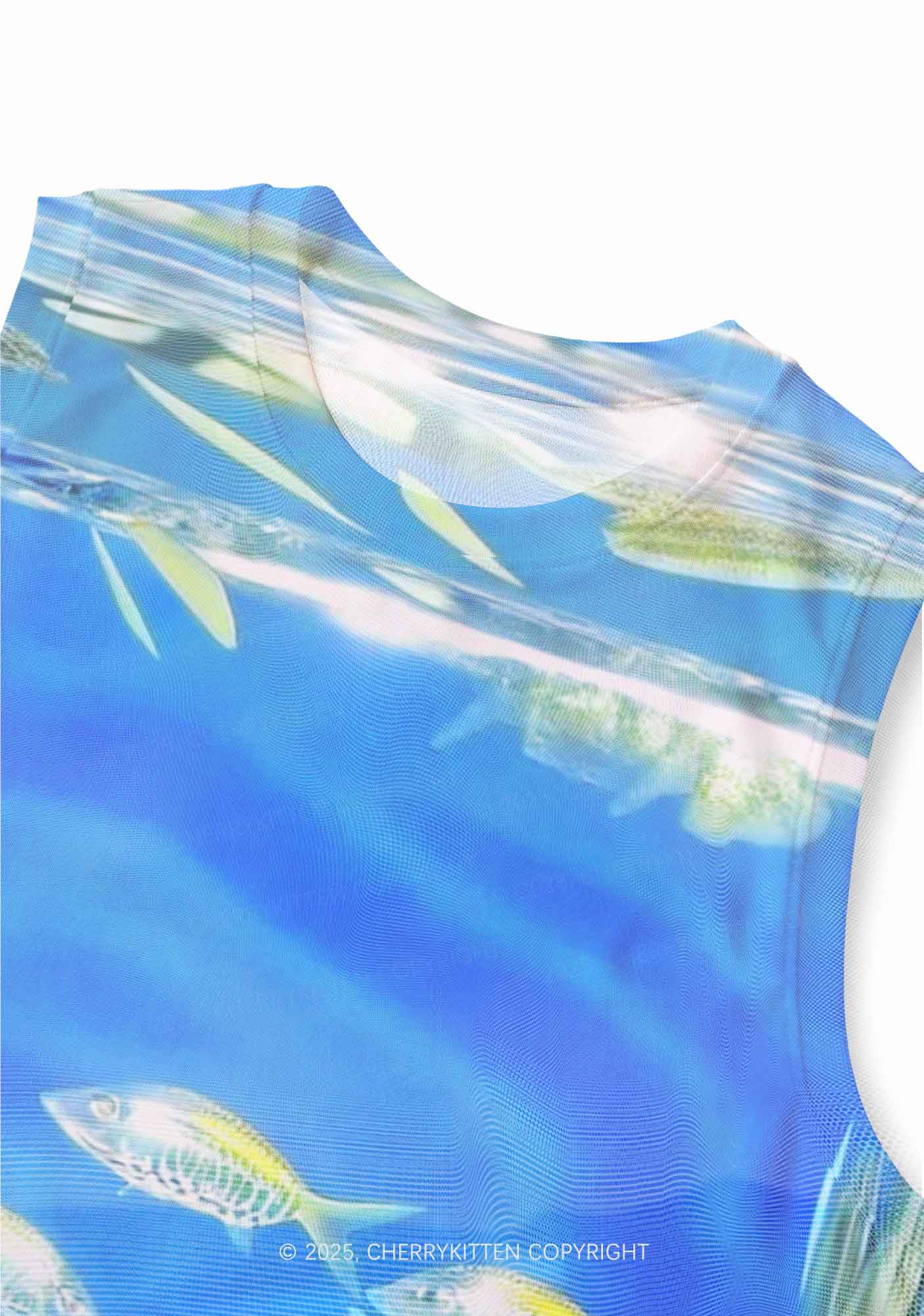 Undersea Fish Y2K Mesh Muscle Tank Cherrykitten