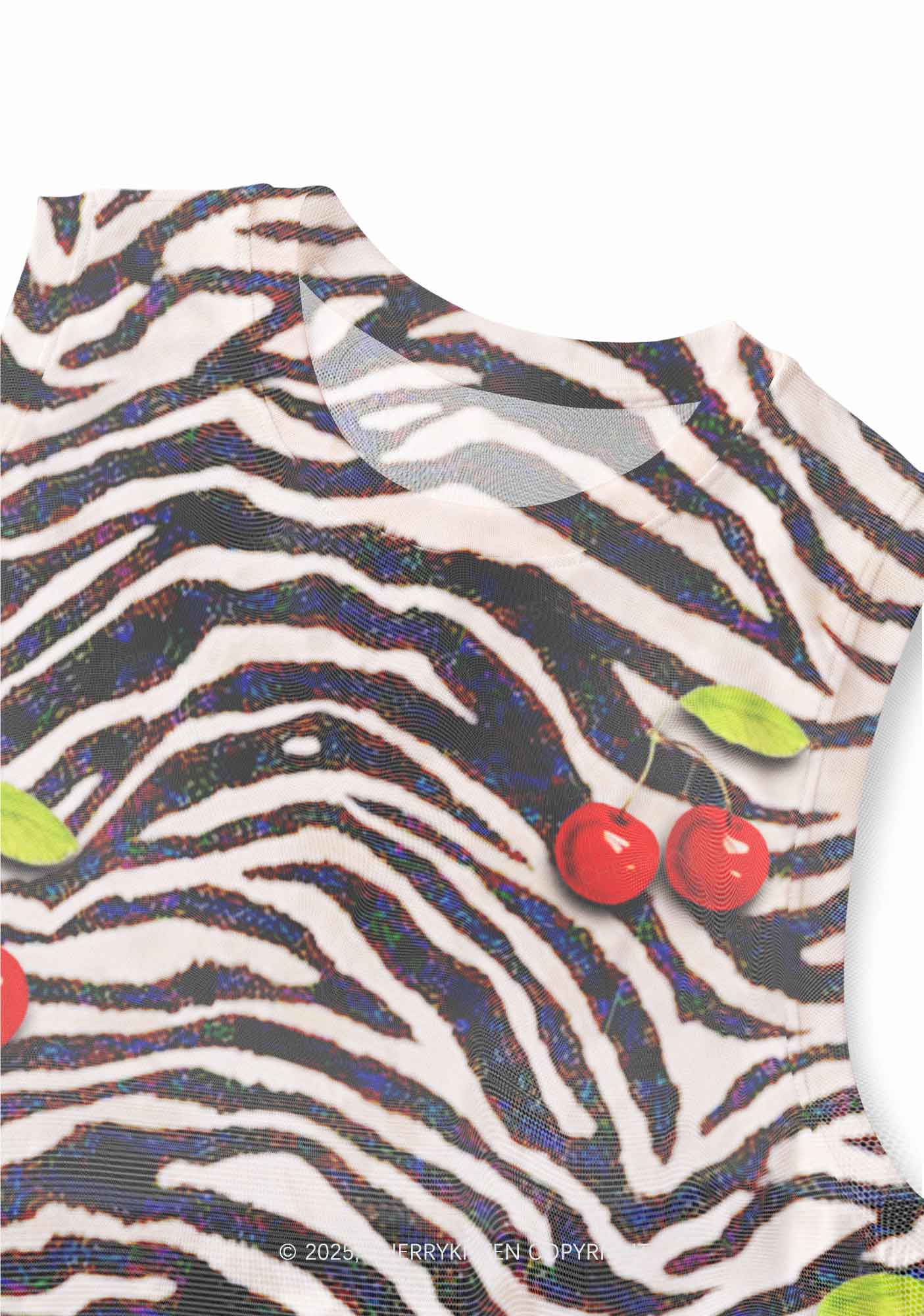 Zebra Cherry Y2K Mesh Muscle Tank Cherrykitten