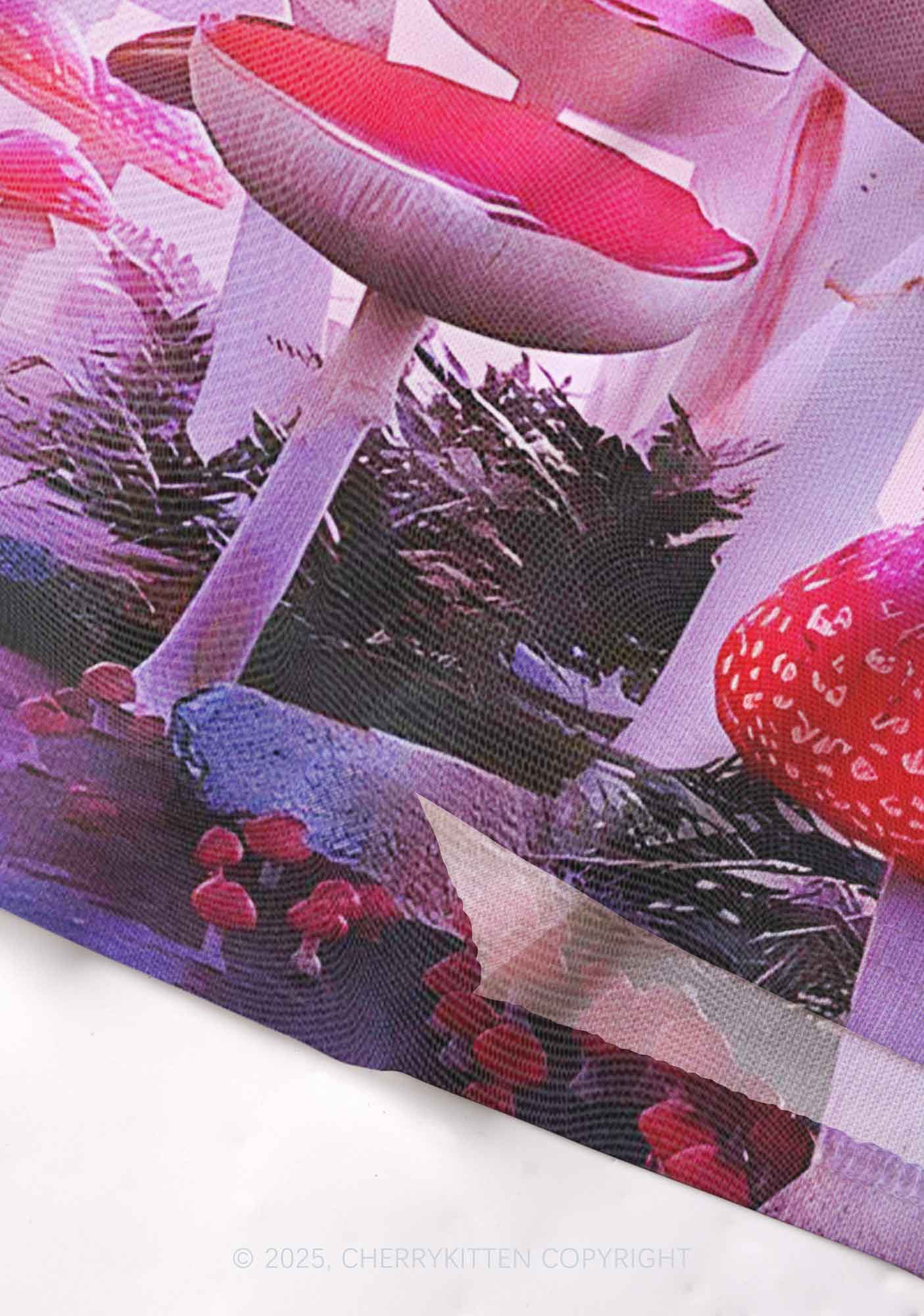 Pink Mushroom Y2K Mesh Cami Tank Cherrykitten