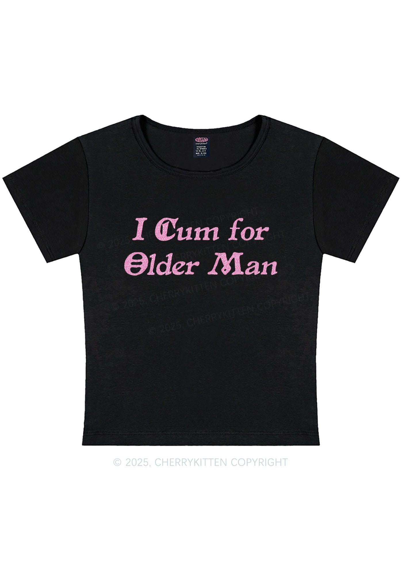 Glitter Come For Older Men Y2K Baby Tee Cherrykitten