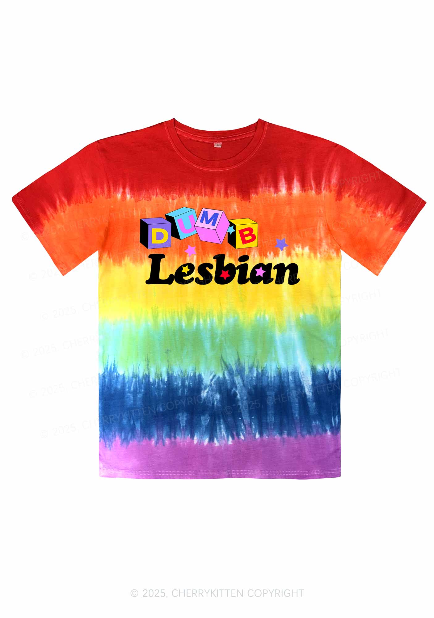 Dumb Lesbian Pride Y2K Tie Dye Shirts Cherrykitten