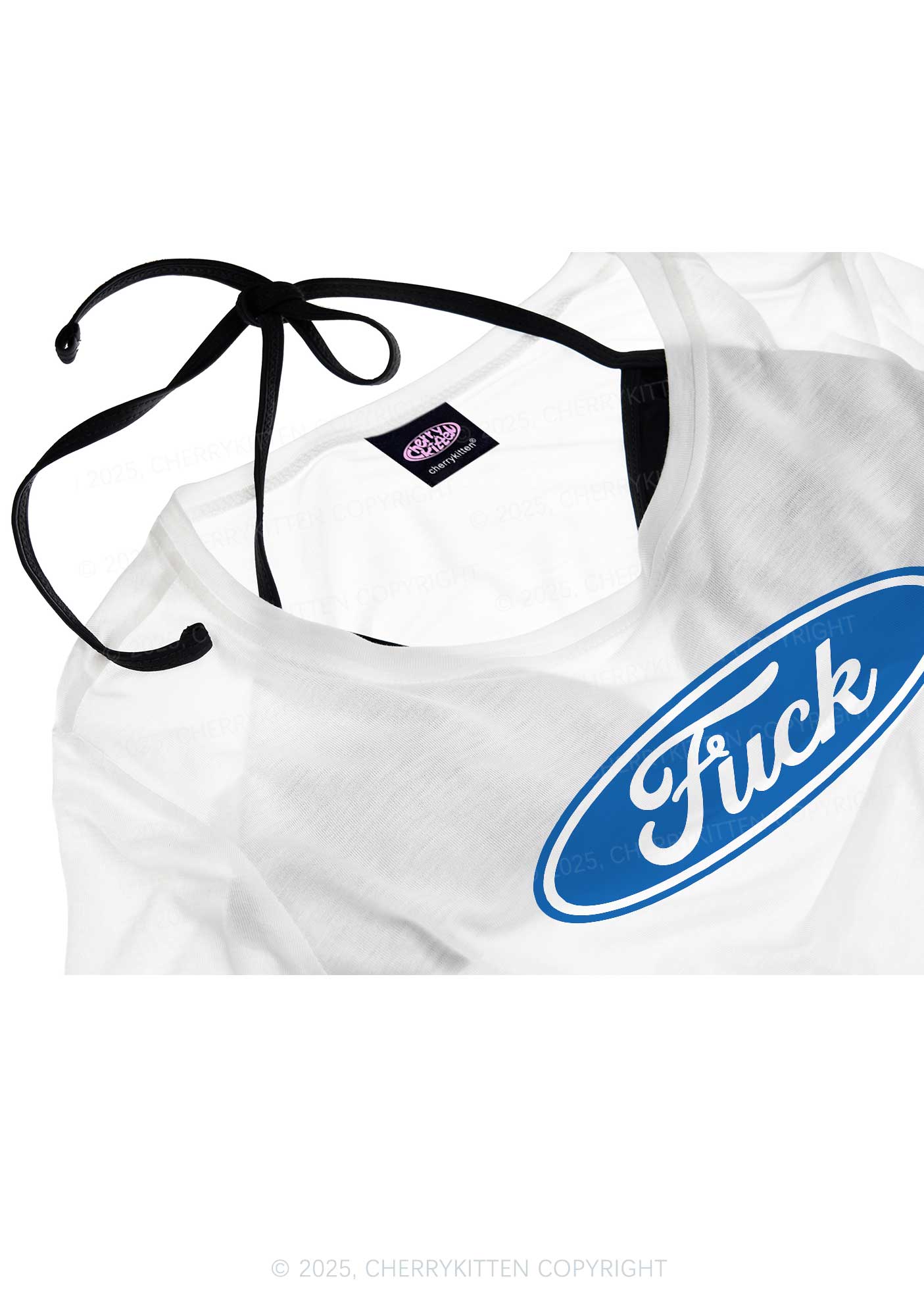 Oval Fxxk Y2K Sheer Crop Tee Cherrykitten