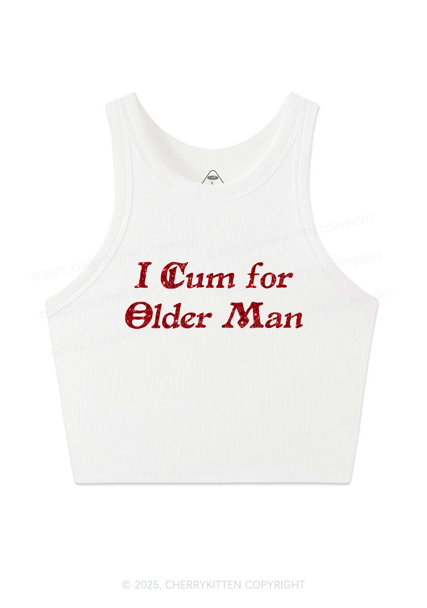Glitter Come For Older Men Y2K Crop Tank Top Cherrykitten