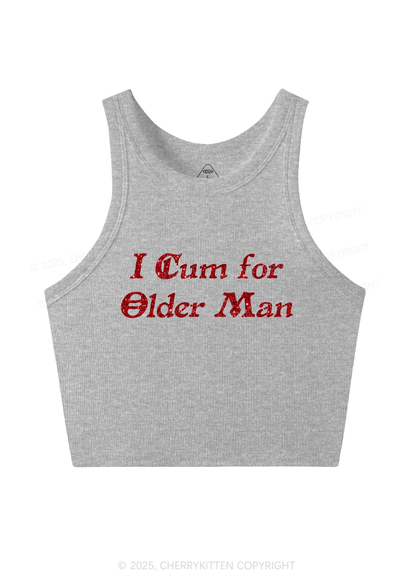 Glitter Come For Older Men Y2K Crop Tank Top Cherrykitten