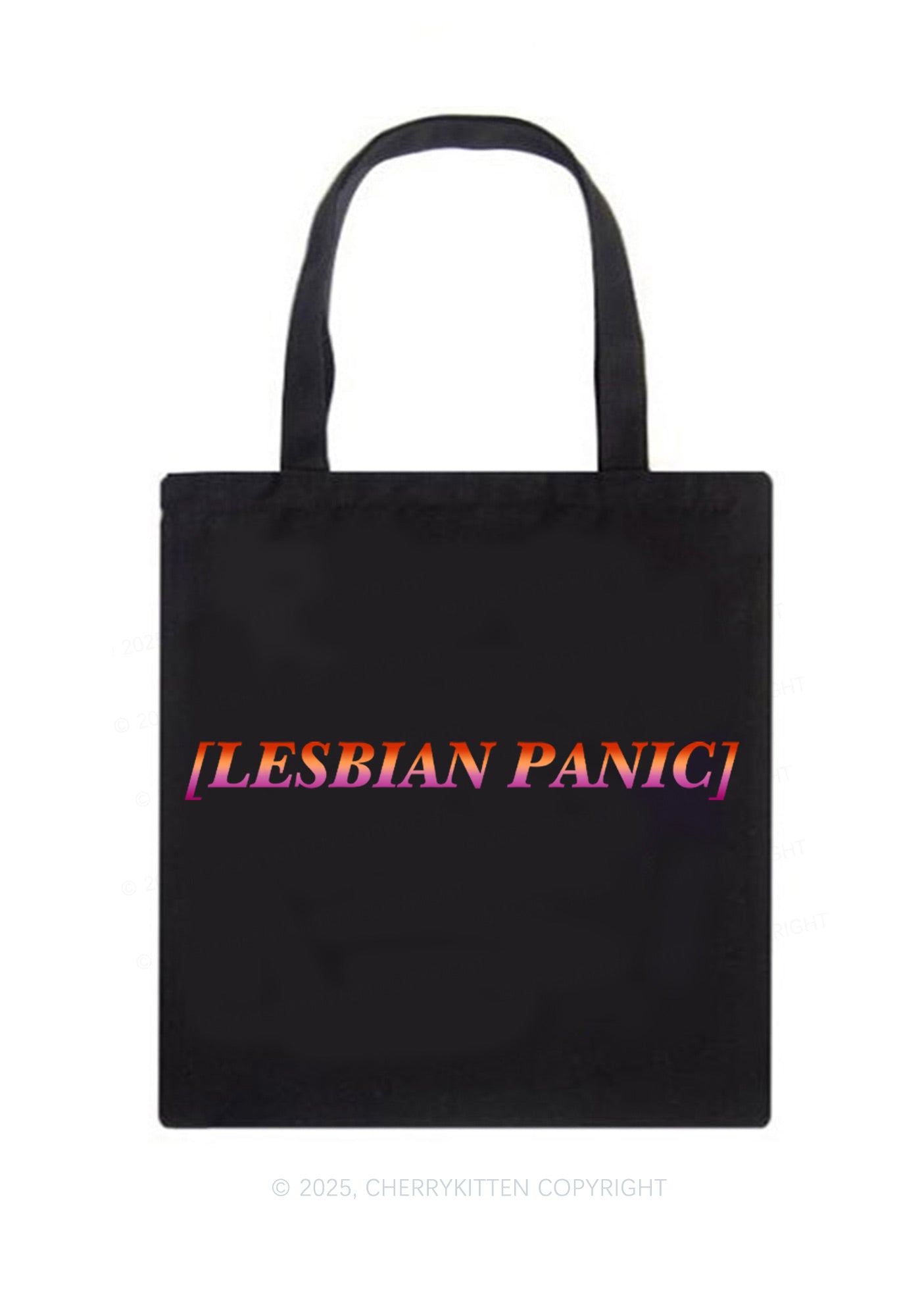 Lesbian Panic Pride Y2K Canvas Tote Bag Cherrykitten