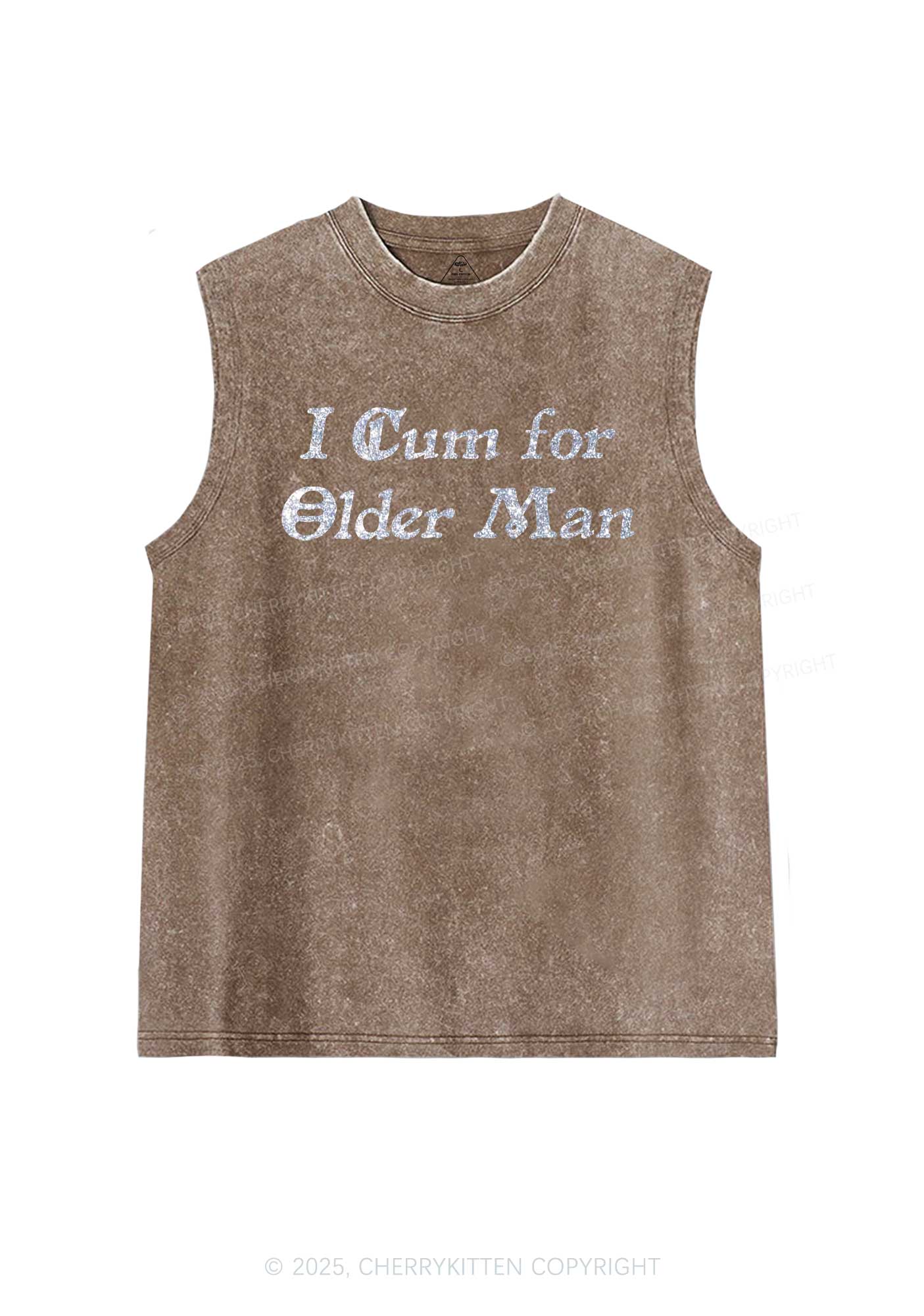 Glitter Come For Older Men Y2K Washed Muscle Tank Cherrykitten