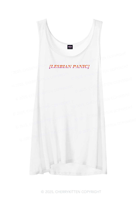 Lesbian Panic Pride Y2K Sheer Boyfriend Tank Cherrykitten