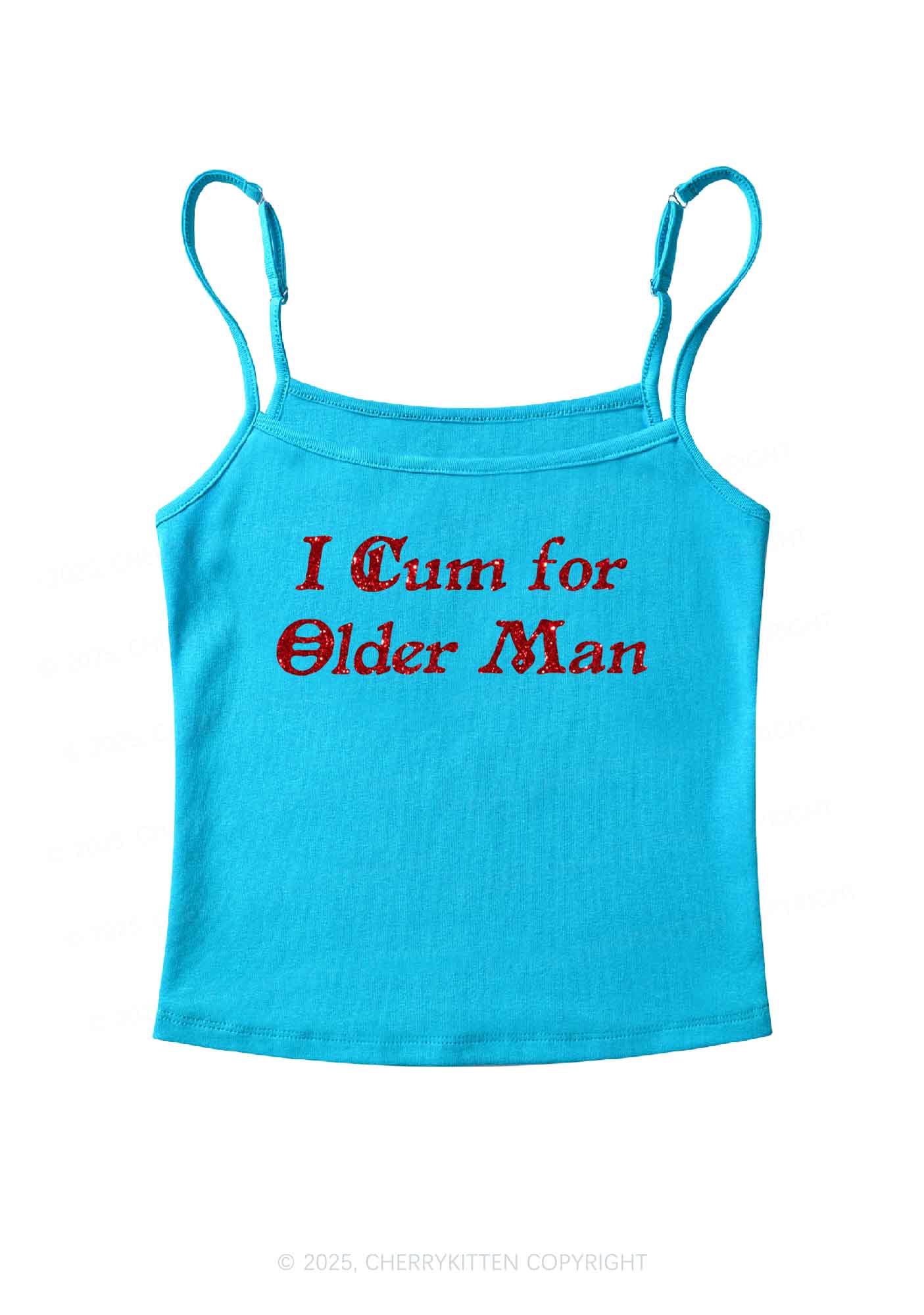 Glitter Come For Older Men Y2K Spaghetti Strap Cami Cherrykitten