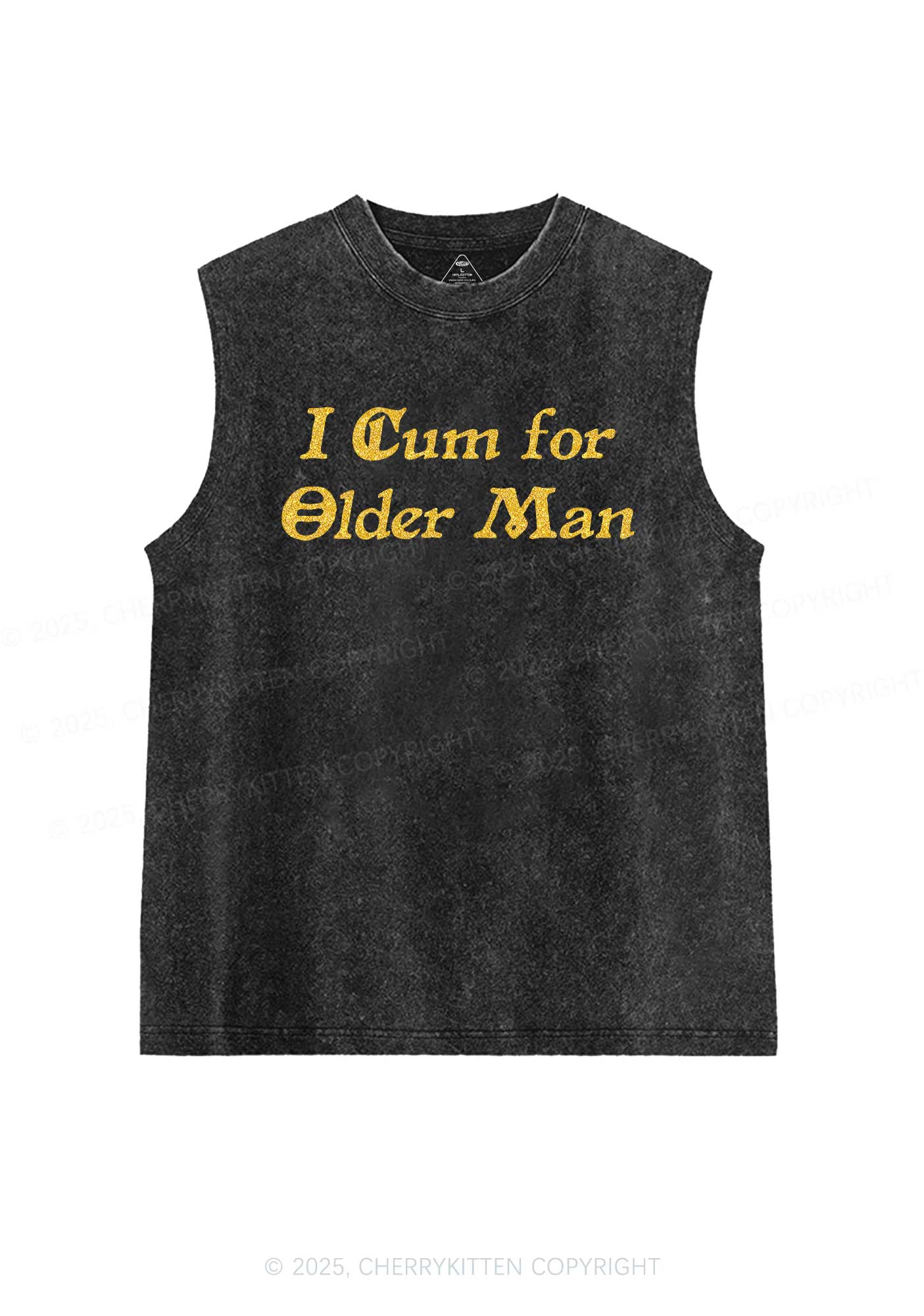 Glitter Come For Older Men Y2K Washed Muscle Tank Cherrykitten