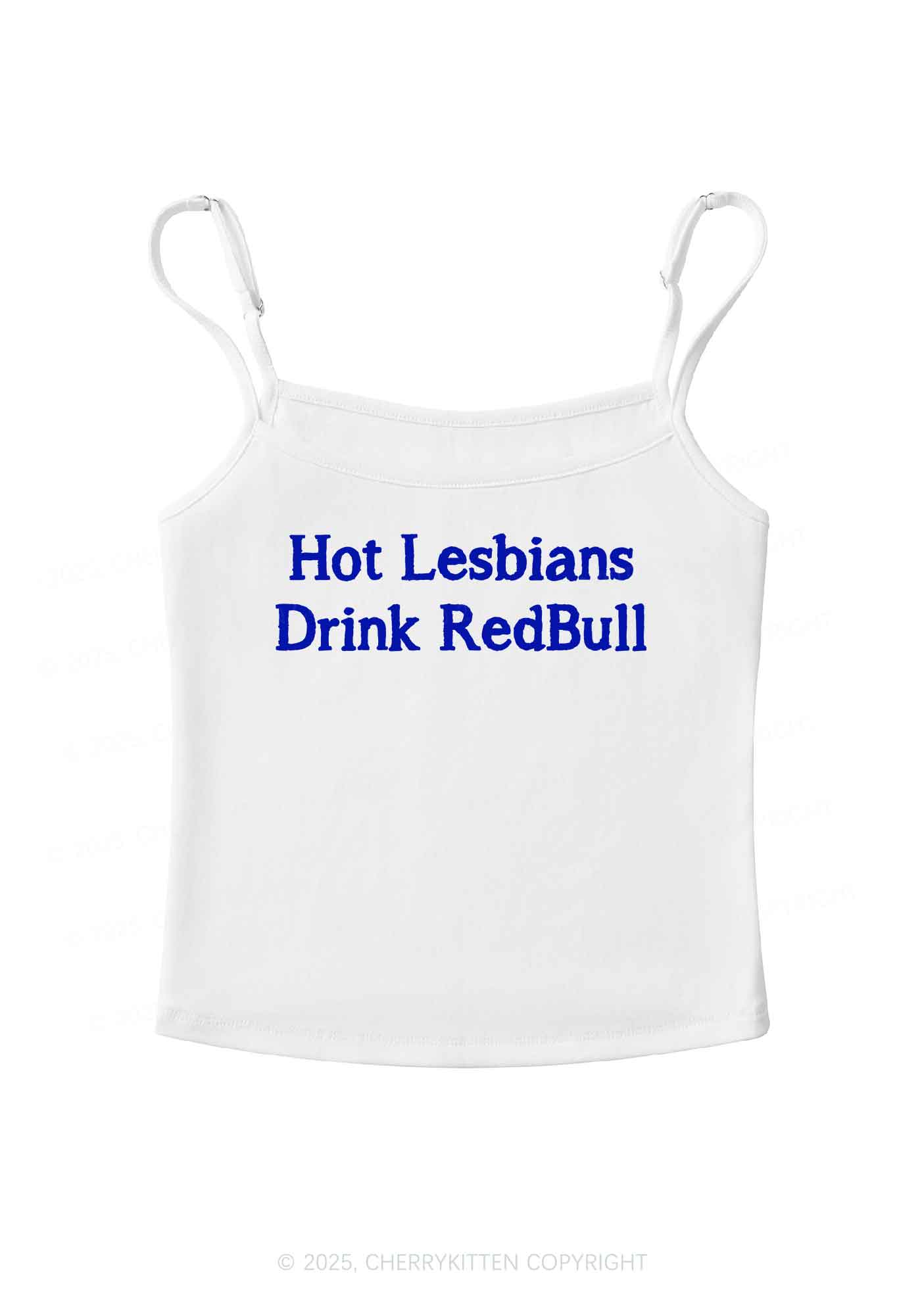 Hot Lesbians Drink RedBull Pride Y2K Spaghetti Strap Cami Cherrykitten