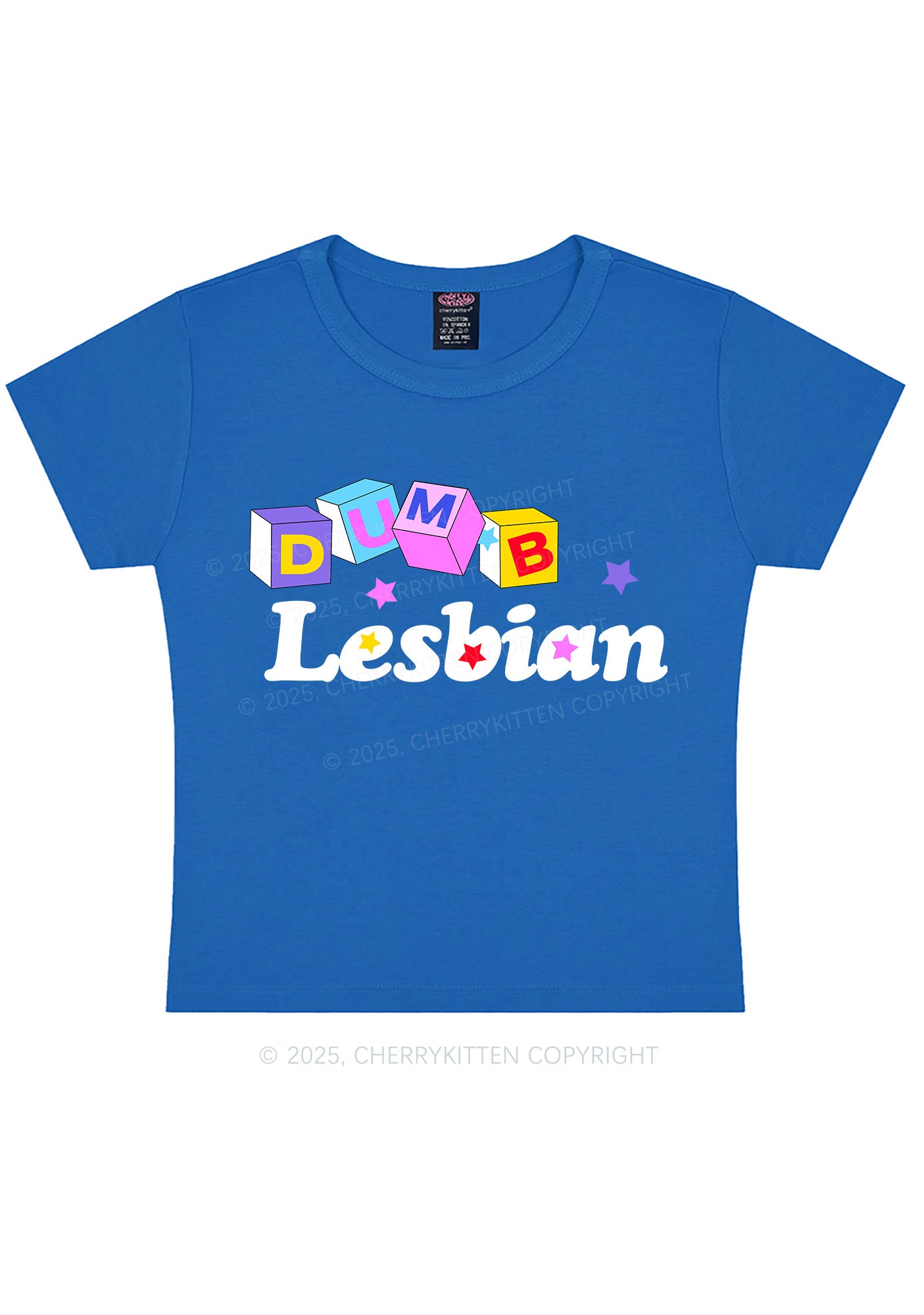 Dumb Lesbian Pride Y2K Baby Tee Cherrykitten