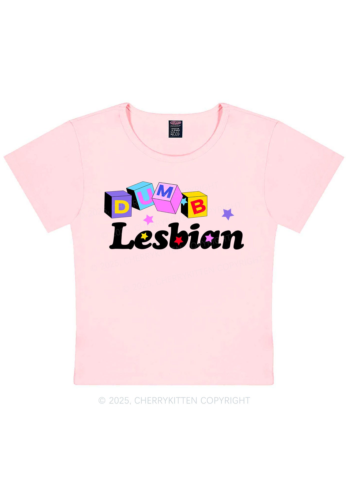 Dumb Lesbian Pride Y2K Baby Tee Cherrykitten