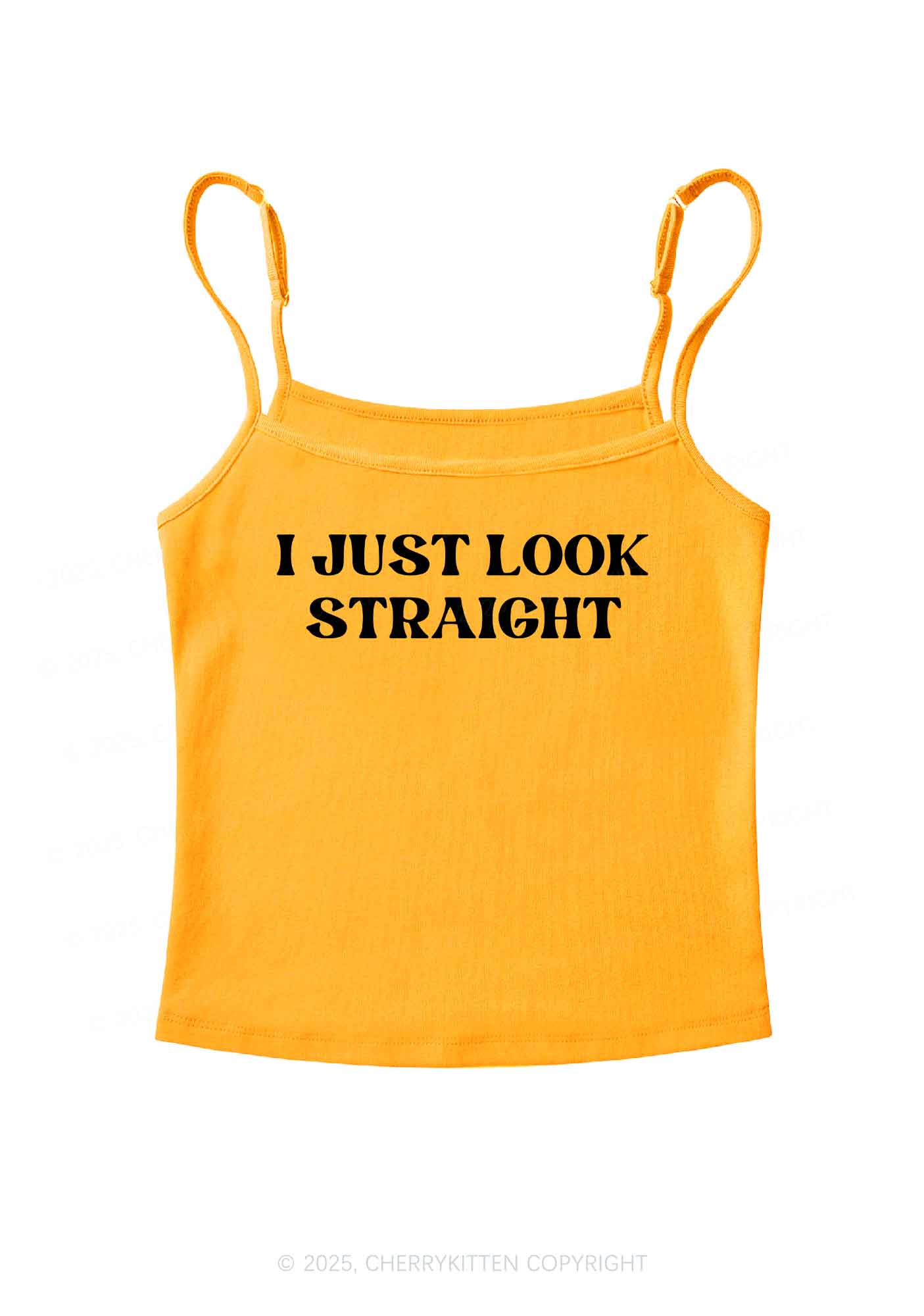 I Just Look Straight Pride Y2K Spaghetti Strap Cami Cherrykitten