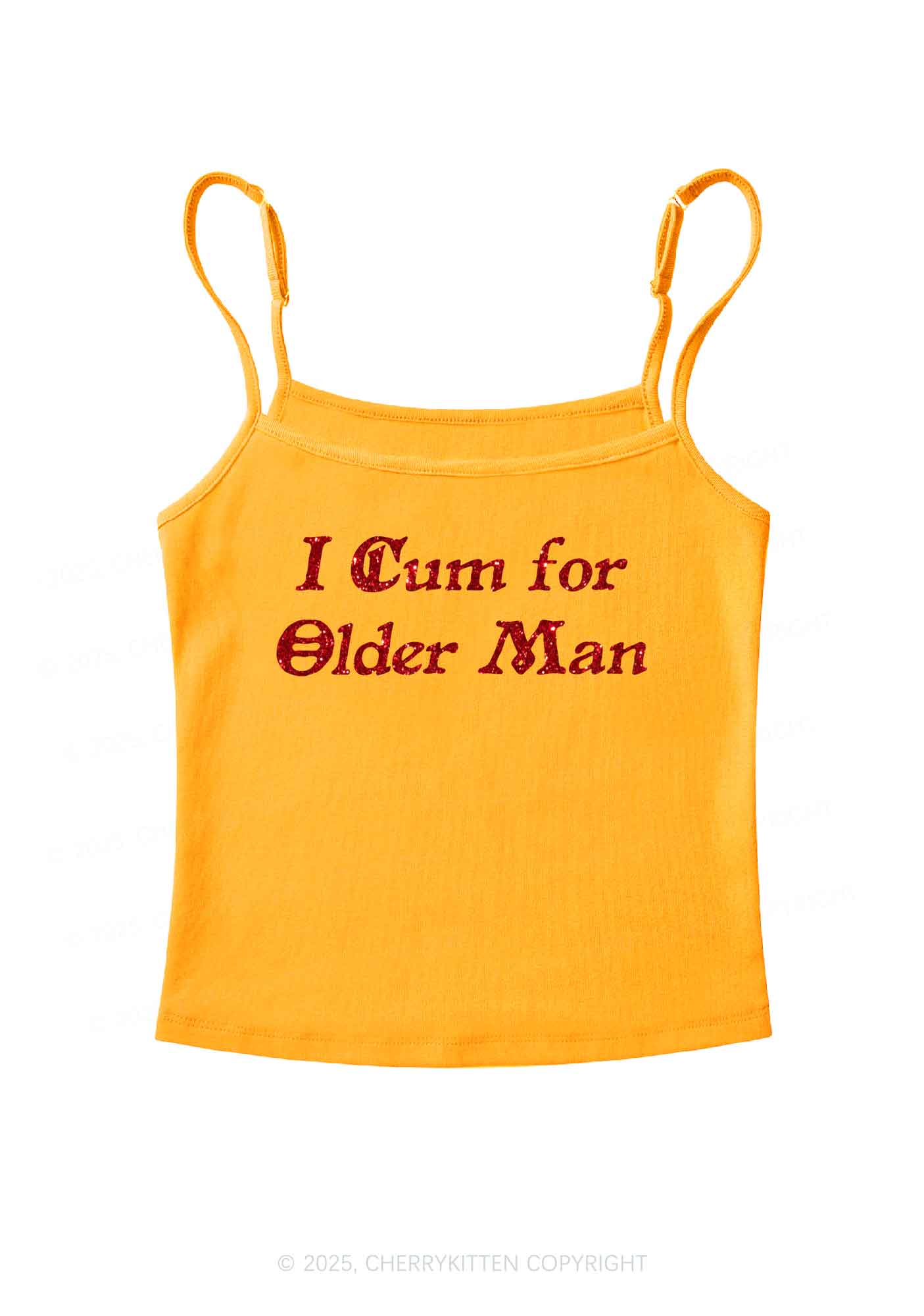 Glitter Come For Older Men Y2K Spaghetti Strap Cami Cherrykitten