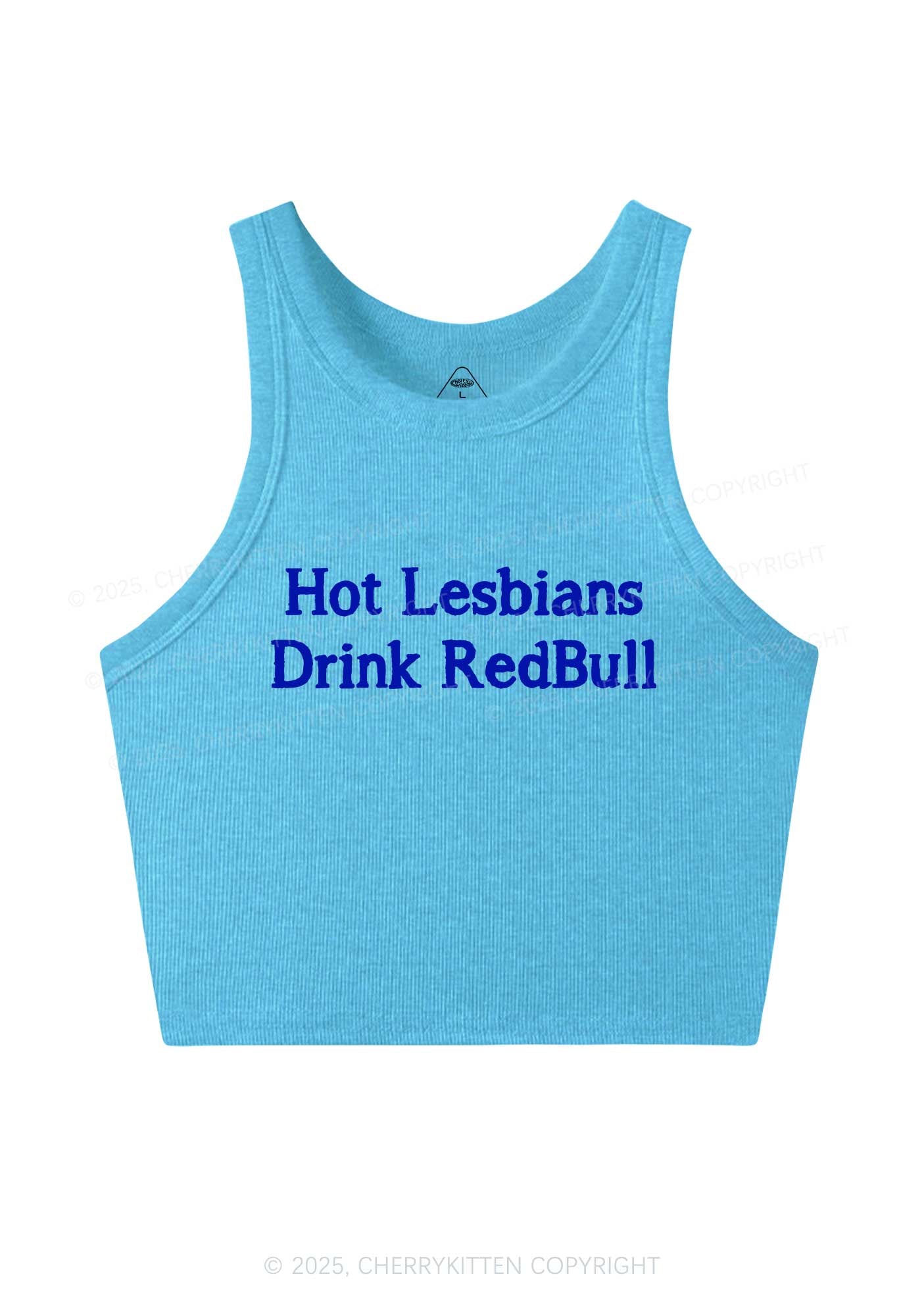 Hot Lesbians Drink RedBull Pride Y2K Crop Tank Top Cherrykitten
