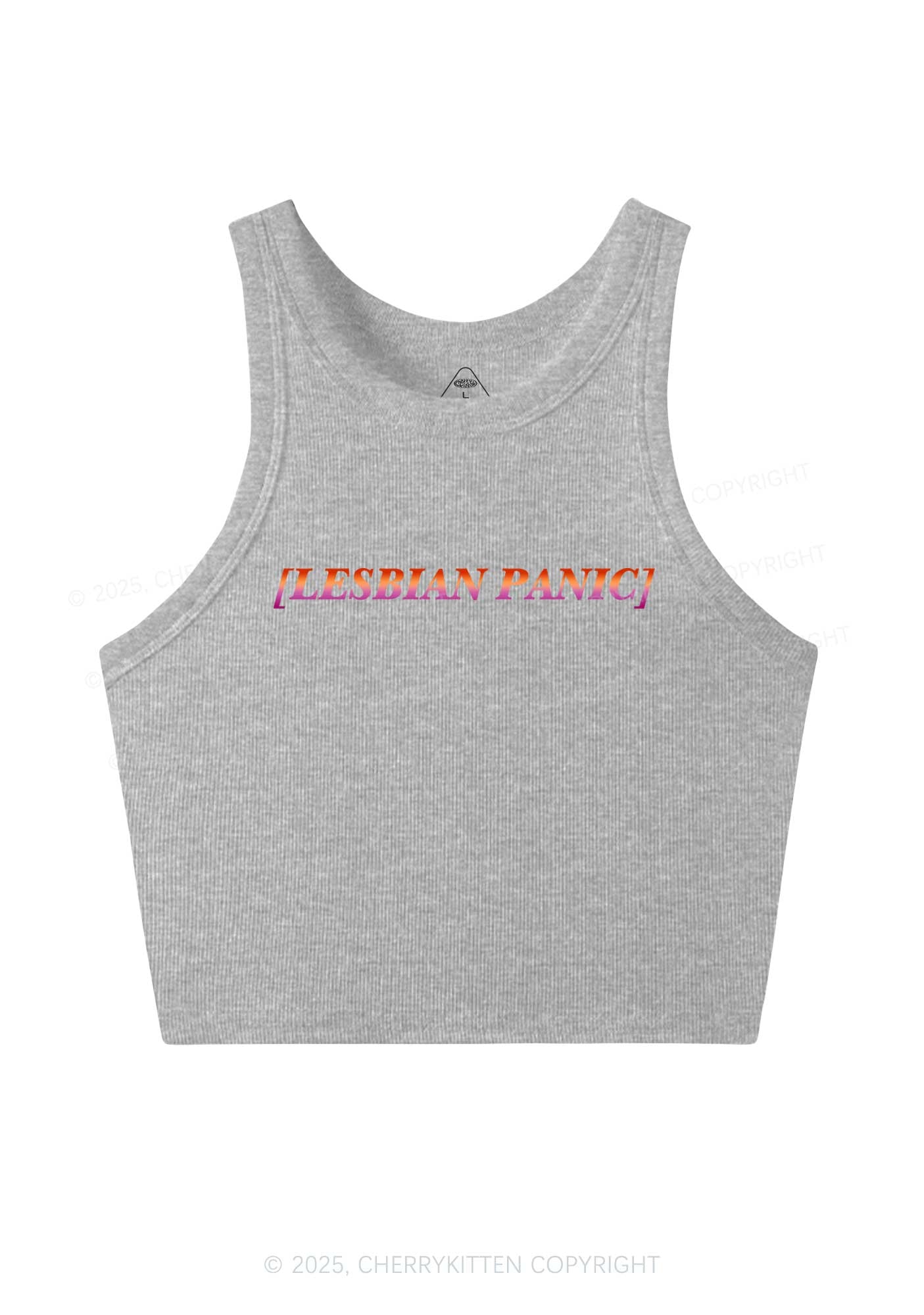 Lesbian Panic Pride Y2K Crop Tank Top Cherrykitten