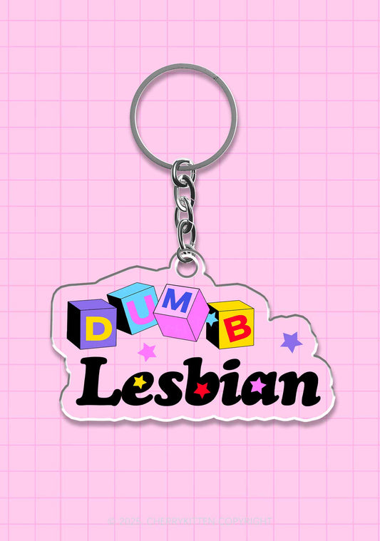 Dumb Lesbian Pride 1Pc Y2K Keychain Cherrykitten