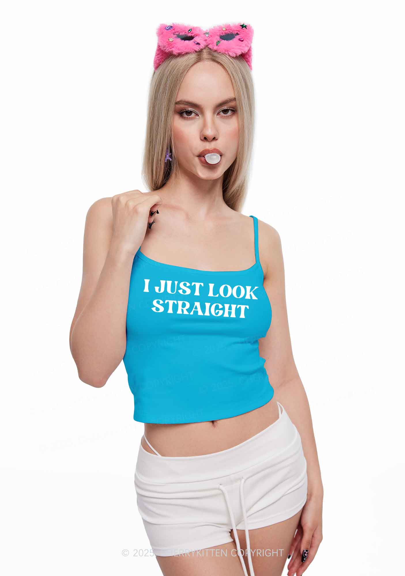 I Just Look Straight Pride Y2K Spaghetti Strap Cami Cherrykitten
