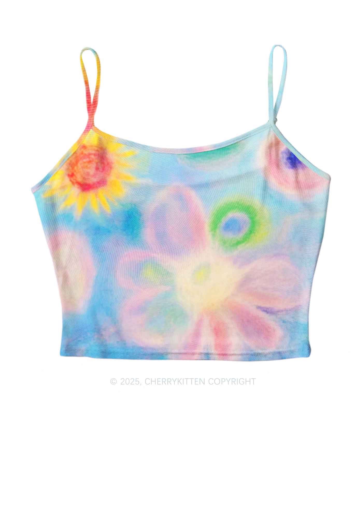Flower Art Y2K Mesh Cami Tank Cherrykitten