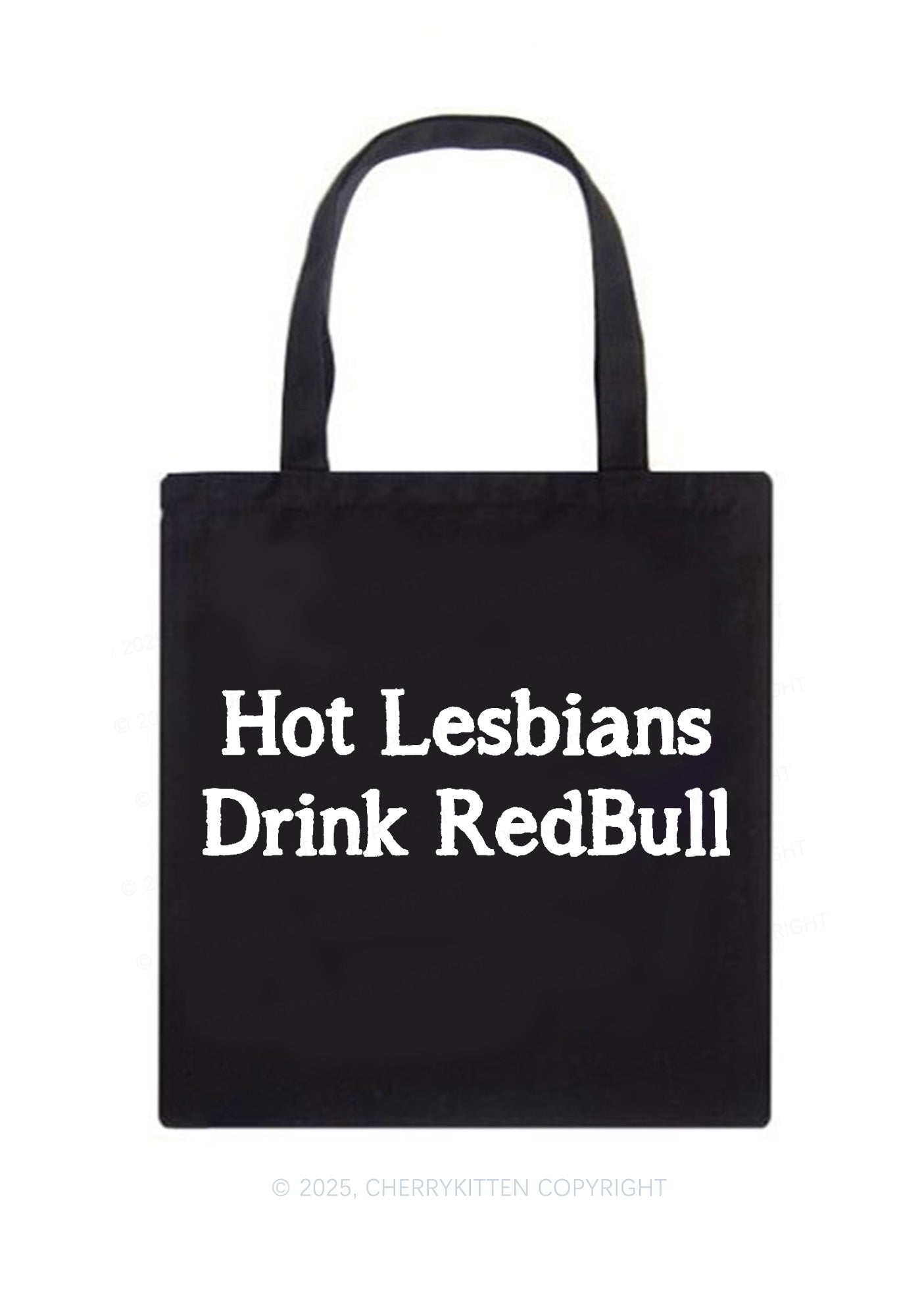 Hot Lesbians Drink RedBull Pride Y2K Canvas Tote Bag Cherrykitten