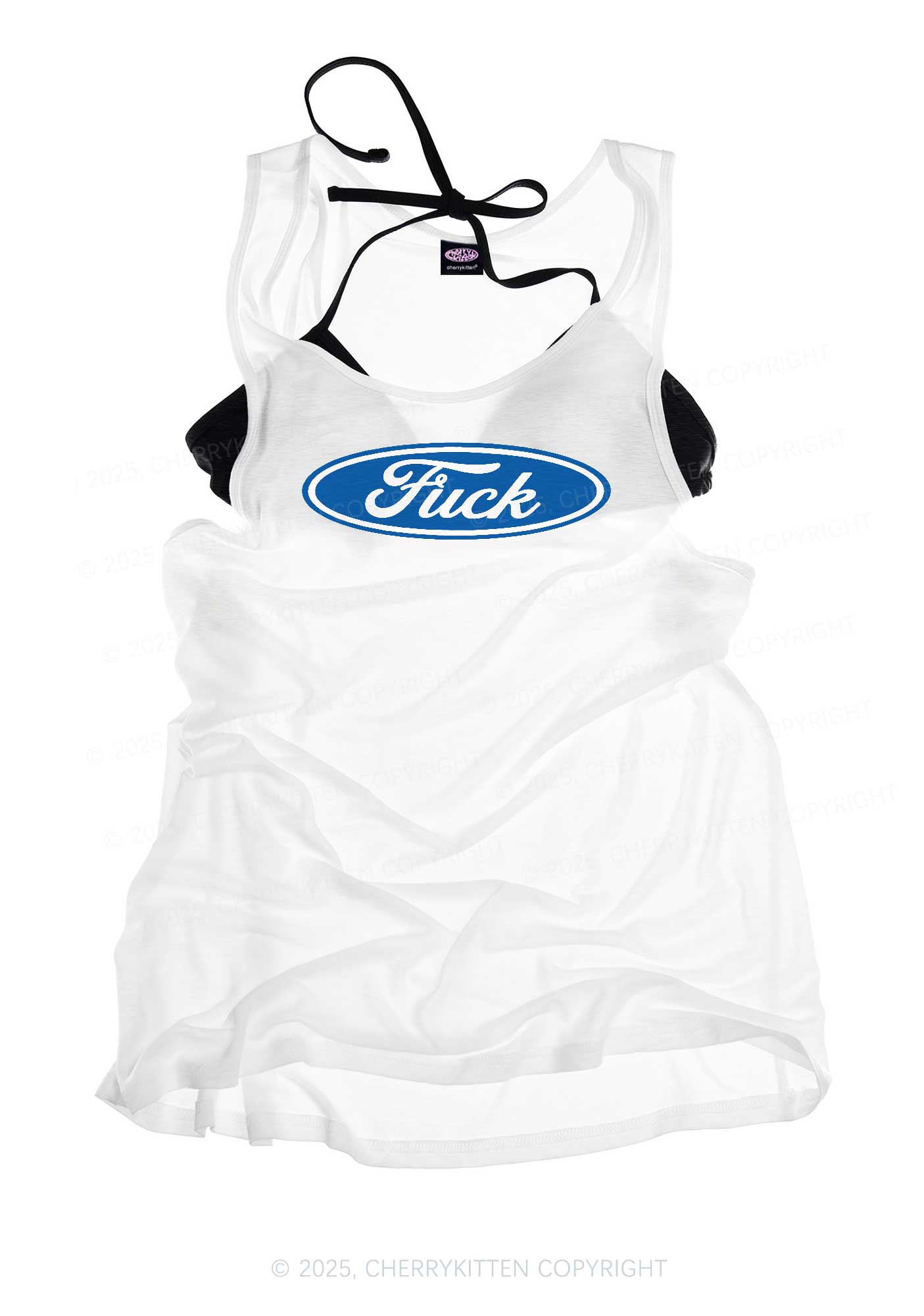 Oval Fxxk Y2K Sheer Boyfriend Tank Cherrykitten