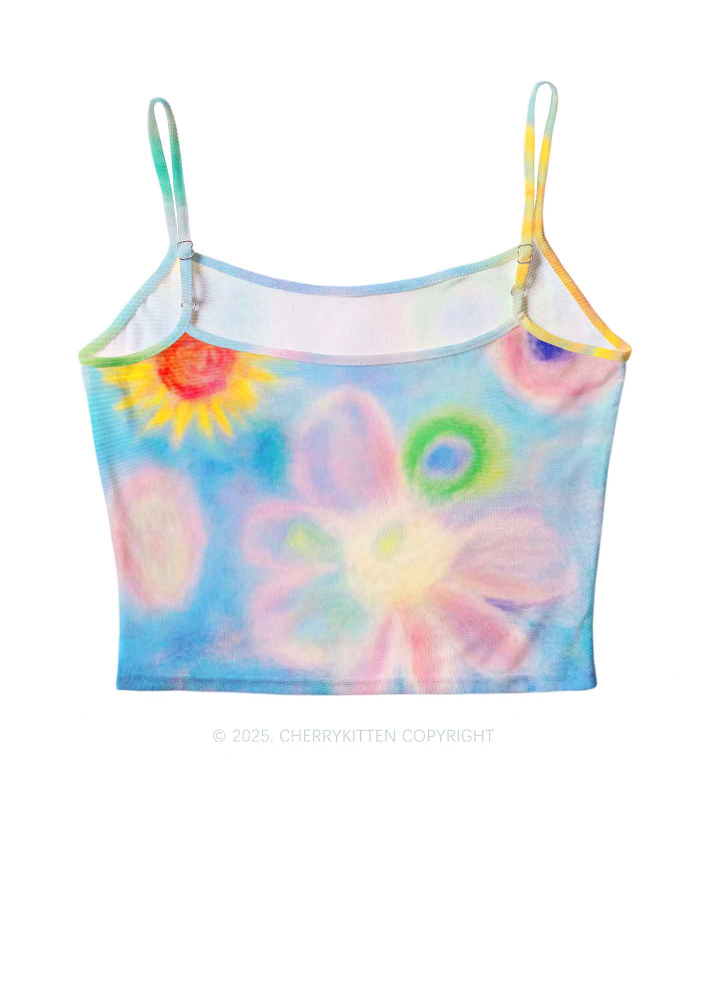 Flower Art Y2K Mesh Cami Tank Cherrykitten