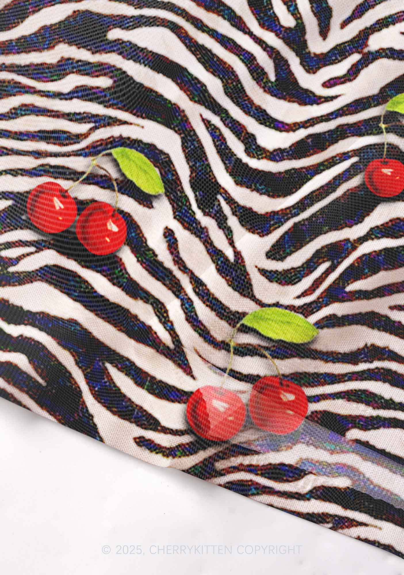 Zebra Cherry Y2K Mesh Cami Tank Cherrykitten