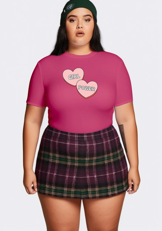 Curvy Girl Power Heart Baby Tee