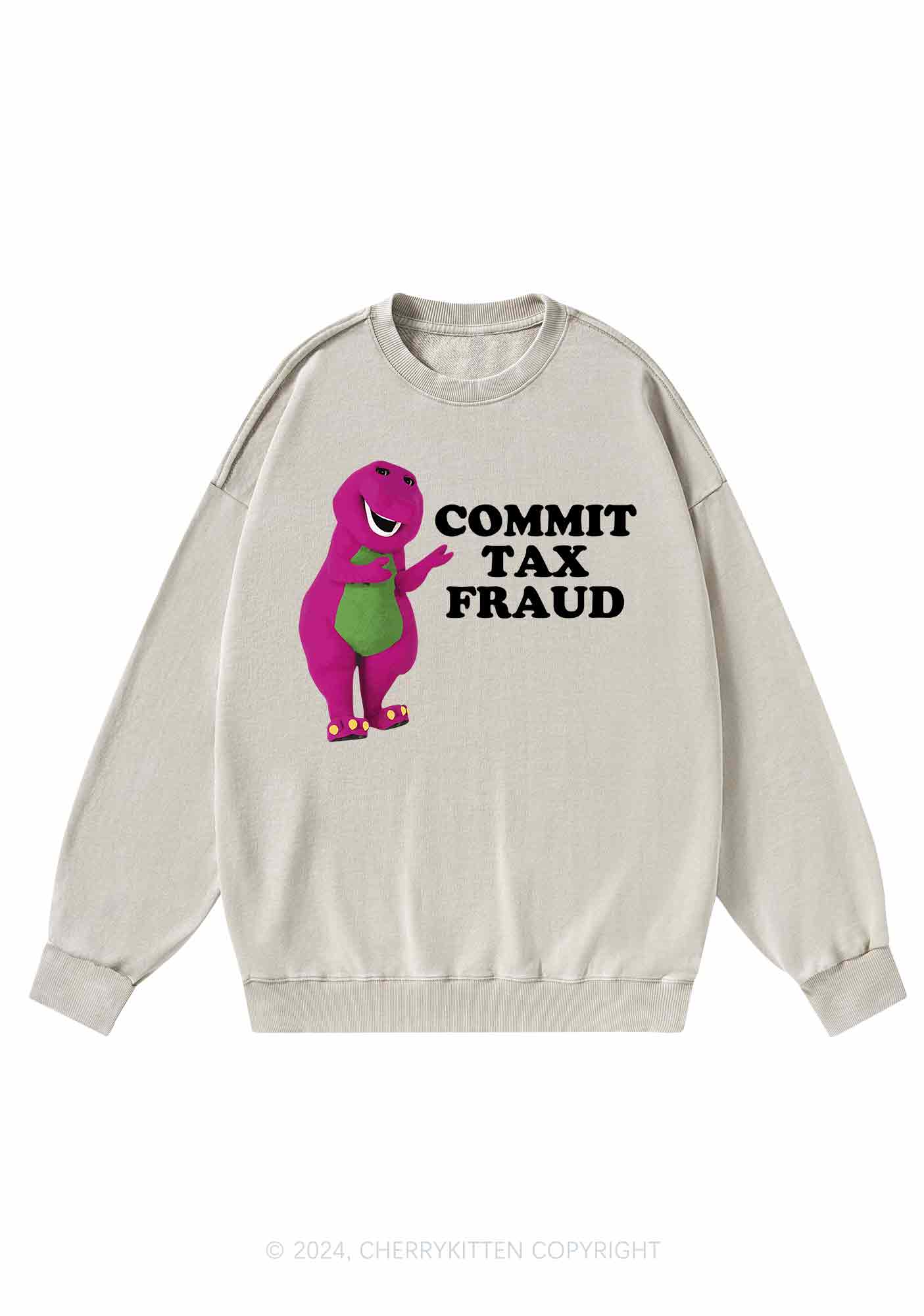 Commit Tax Fraud Y2K Washed Sweatshirts Cherrykitten