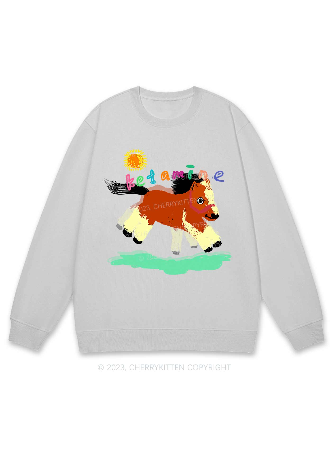 Delusional K Horse Y2K Sweatshirt Cherrykitten