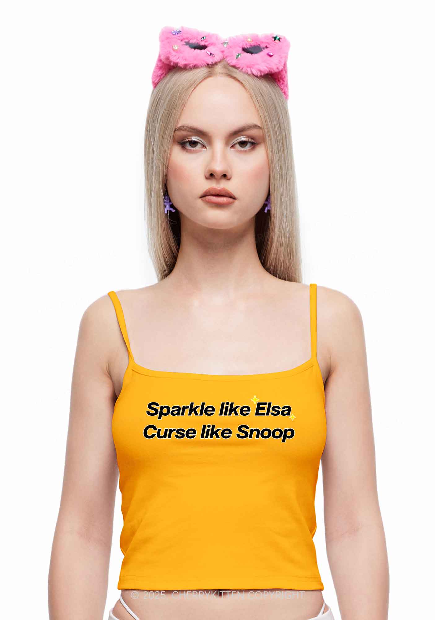 Sparkle Like Princess Y2K Spaghetti Strap Cami Cherrykitten