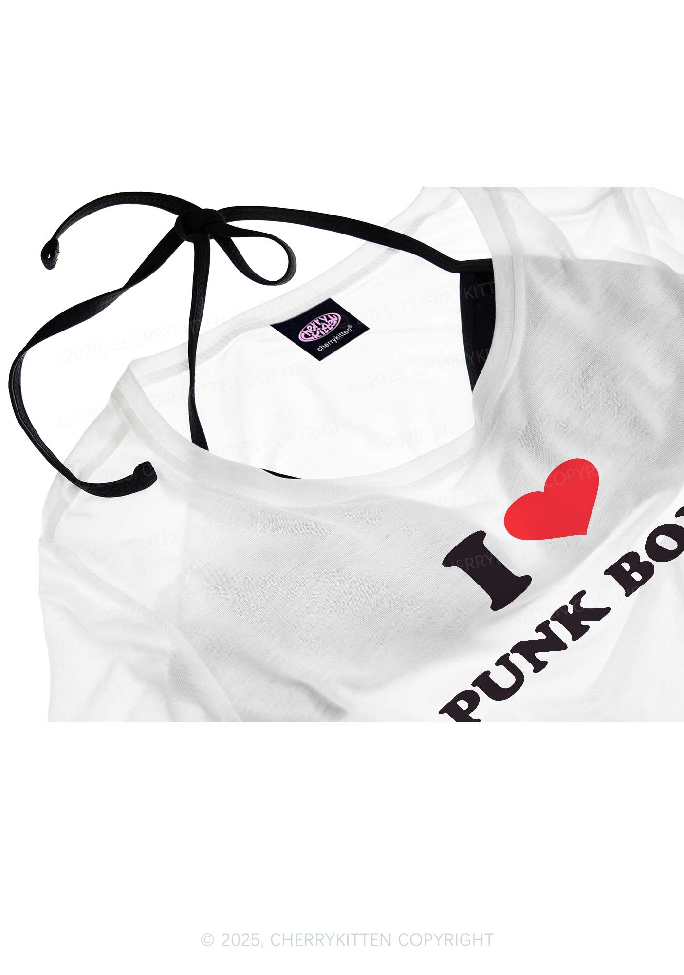 I Love Punk Boys Y2K Sheer Crop Tee Cherrykitten