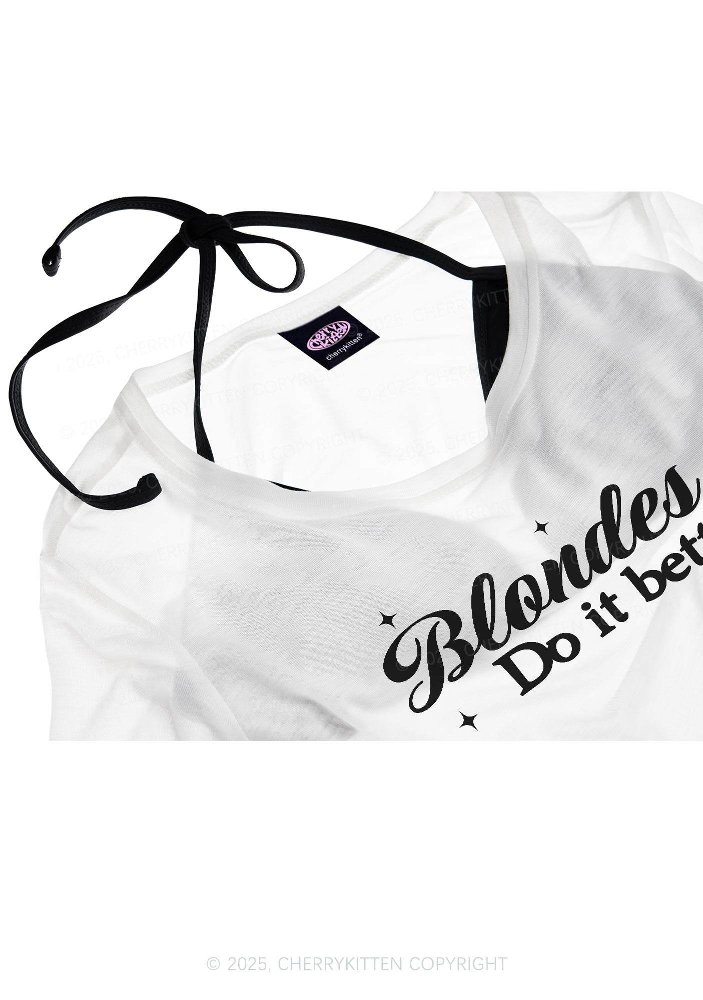 Blondes Do It Better Y2K Sheer Boyfriend Tee Cherrykitten