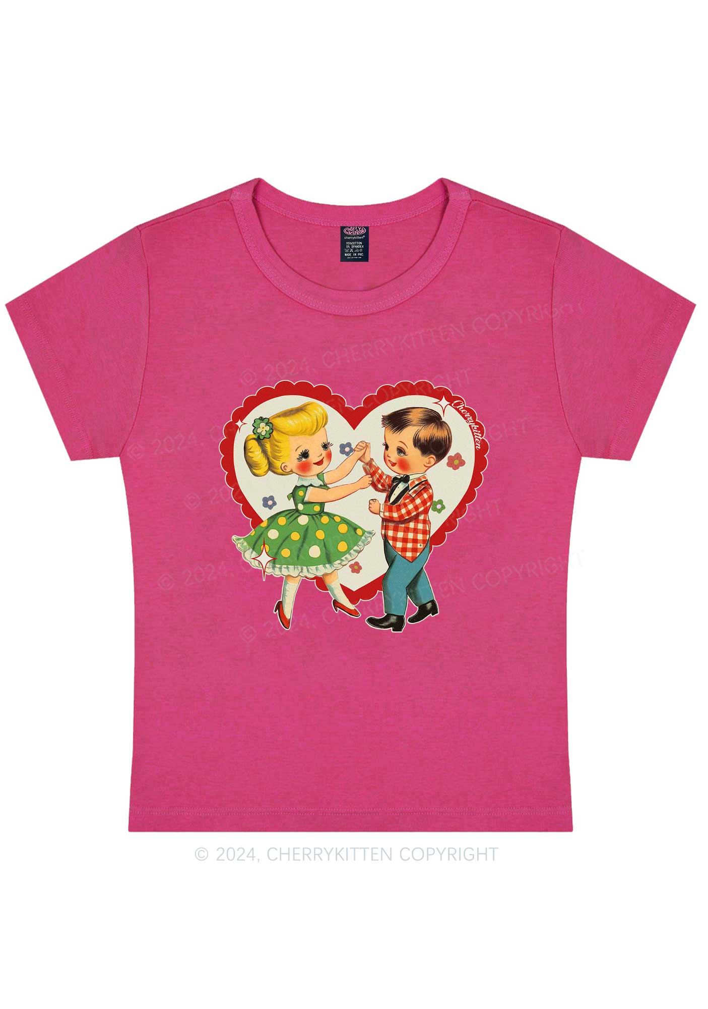 Dancing Kids Y2K Valentine's Day Baby Tee Cherrykitten
