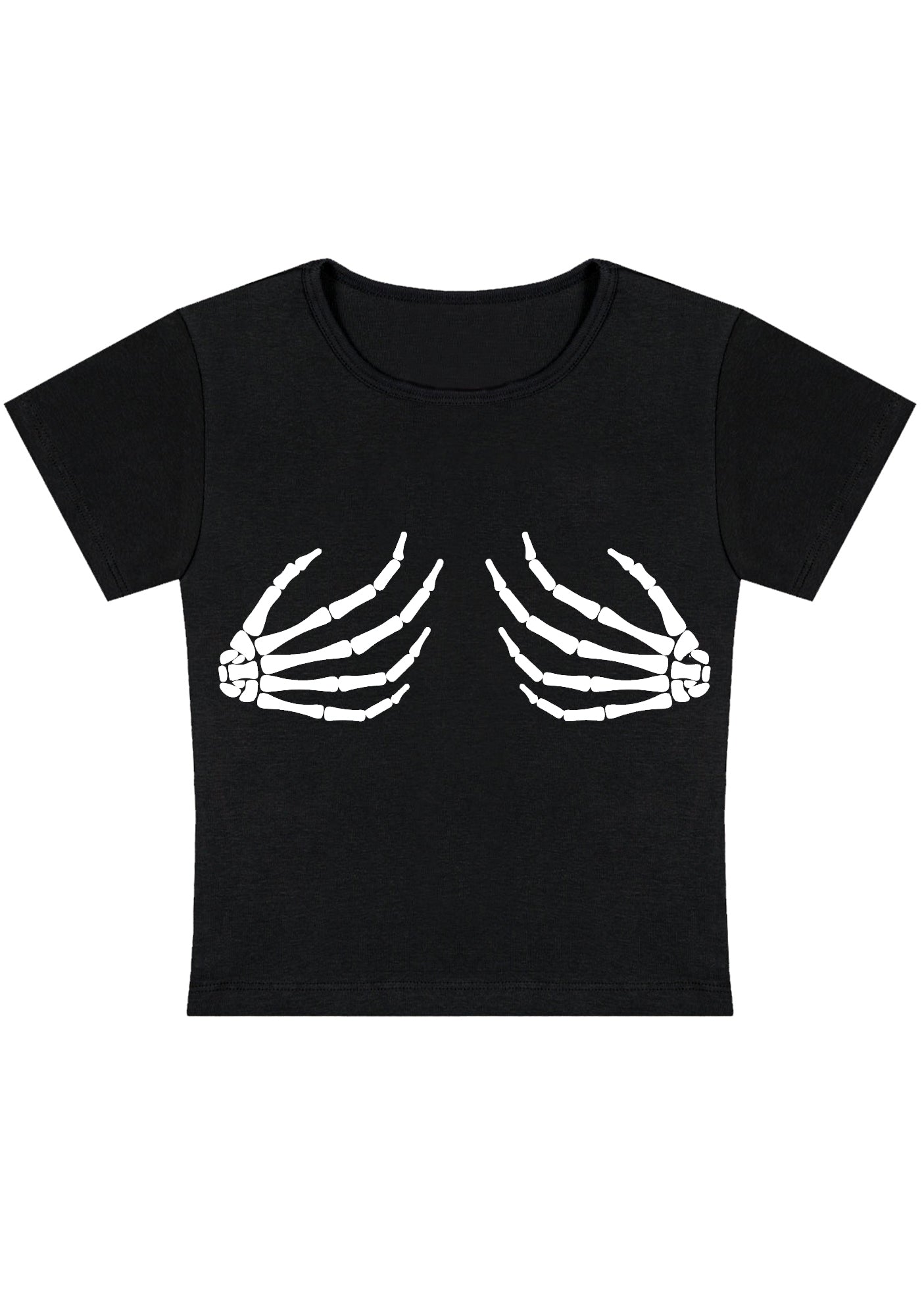 Curvy Skeleton Hands Baby Tee