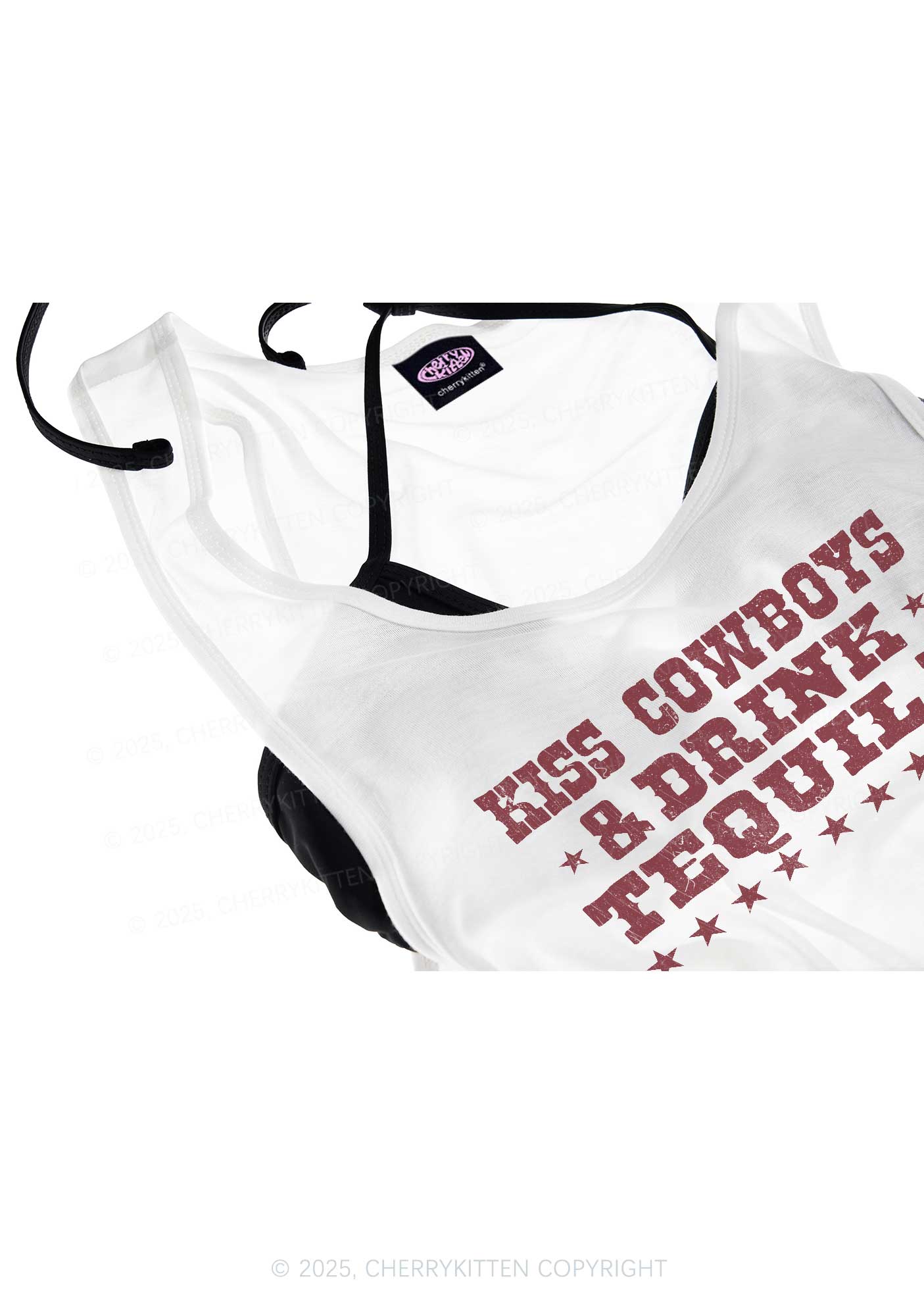 Kiss Cowboys Y2K Sheer Boyfriend Tank Cherrykitten